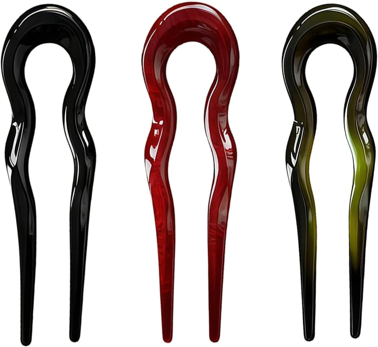 Xlihdzum 3Pcs French Hair Pins U Shaped Hair Forks - Elegant Updo Hair Accessory for Women and Girls for Styling Updos Buns Thick Thin Hair Daily Wear Party Wedding Hairstyle (Sturdy Non Slip) image number 2