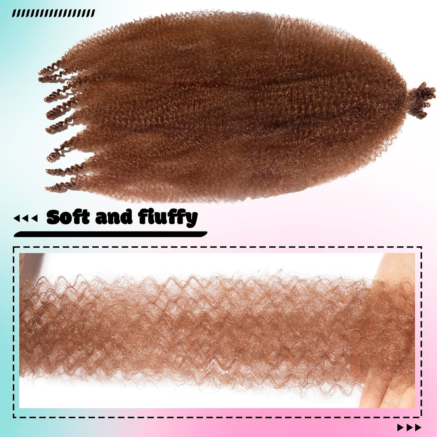 Springy Afro Twist Hair Pre Fluffed Marley Twist Braiding Hair Spring Twist Hair Wrapping Hair for Soft Locs Hair Extensions (30#, 24 Inch(Pack of 3)) image number 3