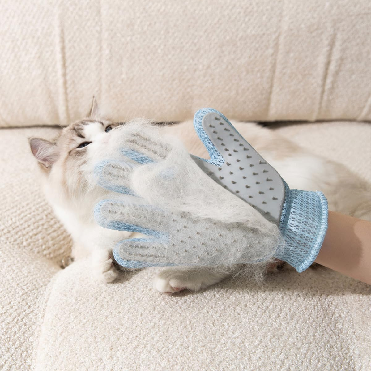 AIMALL Pet Grooming Glove, Enhanced Silicone Hair Removal Brush for Cats and Dogs, Durable Dog Bathing Massage Comb, Scratch and Bite Resistant - 6.29X4.33X9.44 Inches image number 1