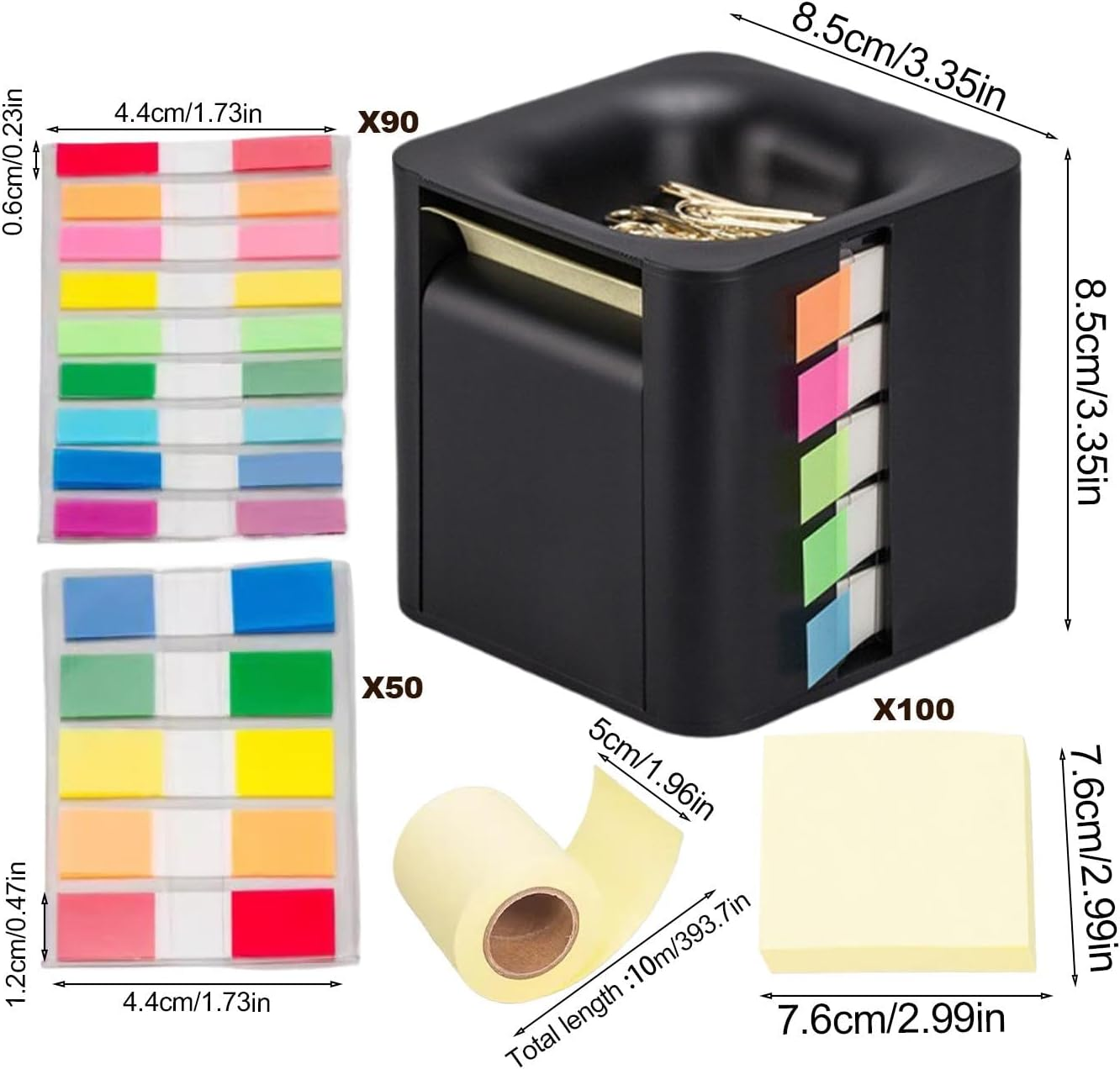 Cube Sticky Note Holder, 4-In-1 Memo Organizer, Pop-Up Note Dispenser, Colorful Index Stickers, Paper Notepad Organizer, Desk Memo Holder, Sticky Note Storage Box, Convenient Note Holder image number 4