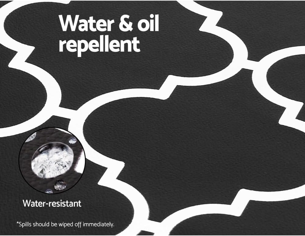 Artiss Kitchen Mats, 45 X 120Cm PVC Non-Slip Floor Rugs anti Fatigue Door Standing Mat, Waterproof Comfort Carpet for Living Room Bathroom Laundry Sink, Black image number 4