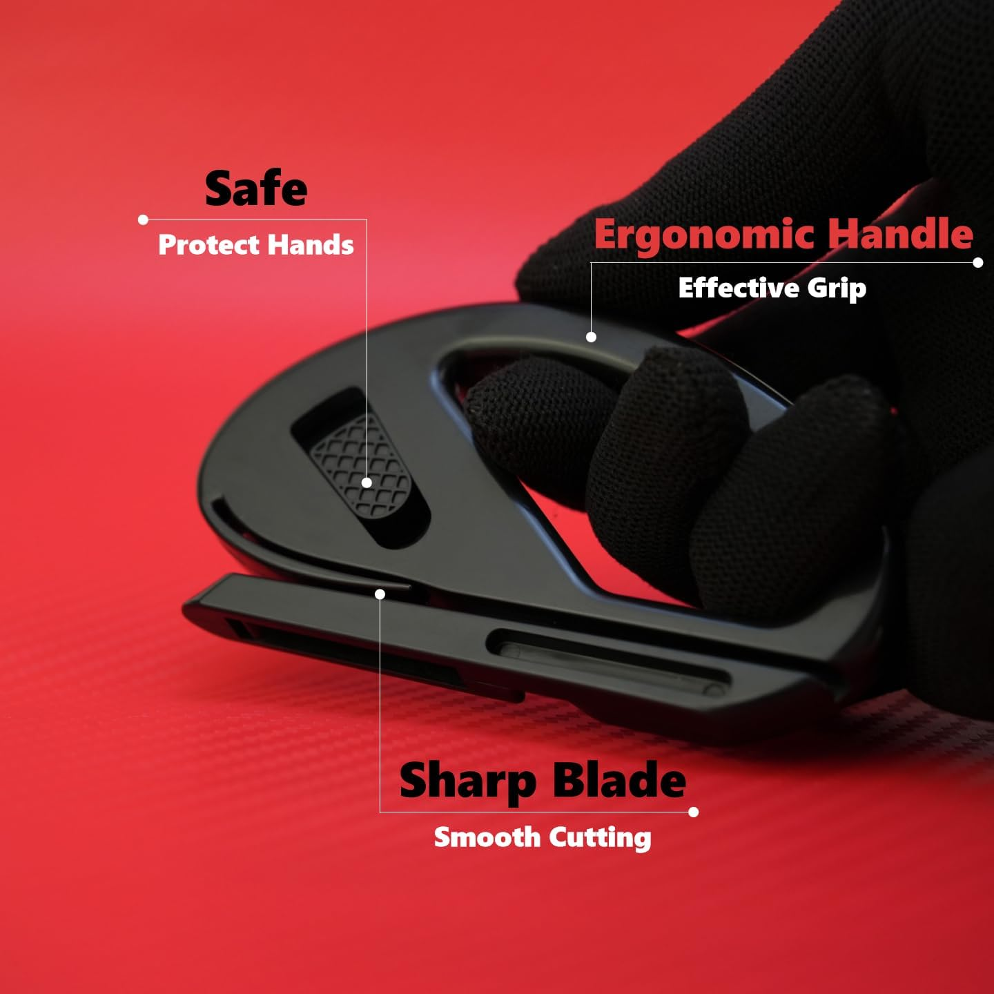 22 Pcs Furniture Film, DIY Kitchen Wrap Tools Kit, Wallpaper, Peel & Stick, Car Vinyl Wrap, Long & Small Felt Squeegee, Safe Cutter, Tape Measure, Utility Knife, Scraper, Rental Friendly, Black & Red image number 1