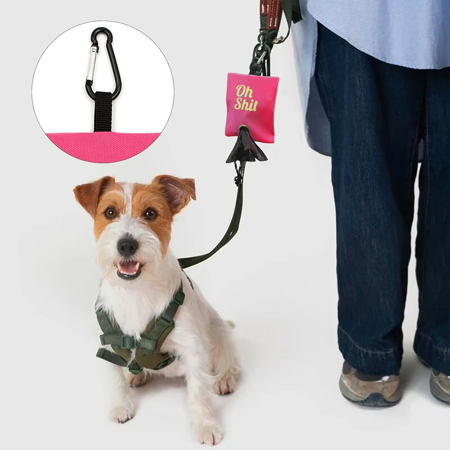 RTRTGS Pack of 2 Dog Waste Bag Dispenser, Portable Dog Waste Bag Holder for Leash, Dog Poo Bags Container with Metal Clip for Walking, Running or Outdoor Accessories (Pink, Rose Red) image number 5