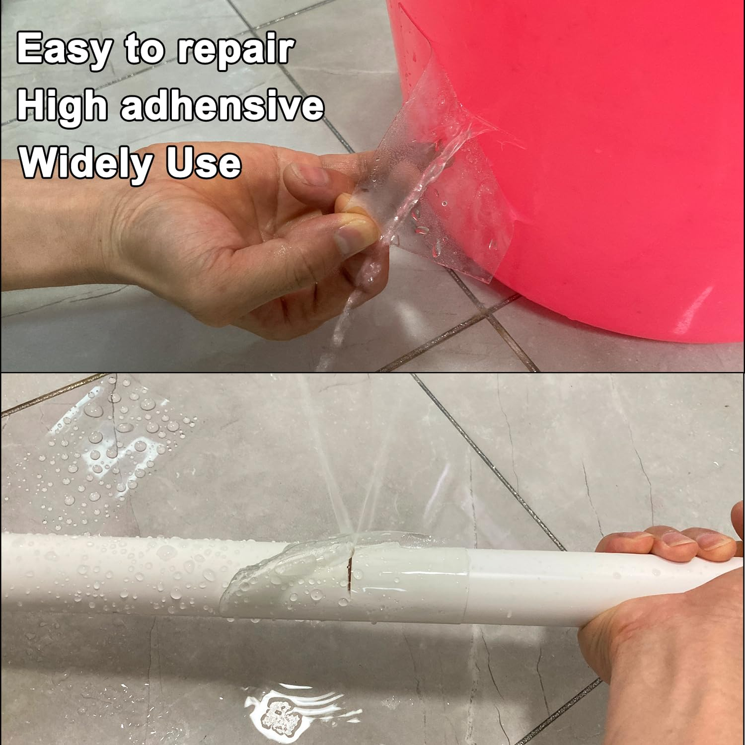 KAIHENG Strong Waterproof Patch Seal Tape, 4IN*5 FT Clear Leak Repair Tape, Heavy Duty Sealant Duct Tape for Home RV Roof Plumbing and Boats Pool Repairs, Underwater, Indoor Outdoor image number 3