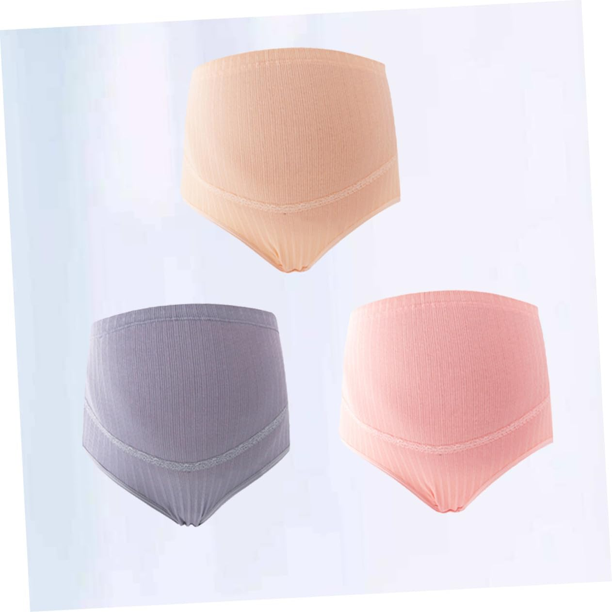Healvian 3Pcs Cotton Maternity Underwear High Waist Pants Maternity Pants for Pregnant Women Nursing Underwear Support Random image number 2