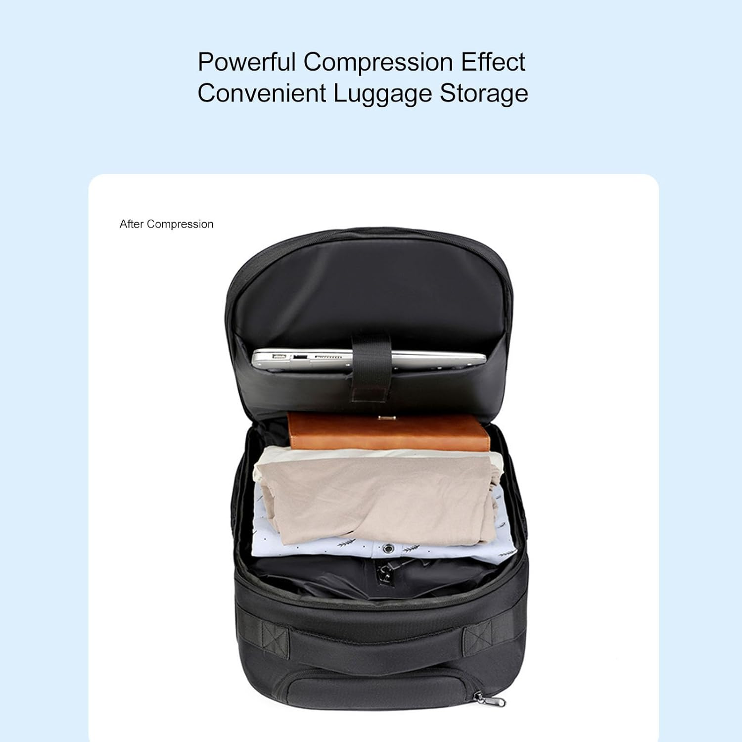 30L Travel Backpack with Wheels, Vacuum Compression Large Travel Laptop Backpack with 15.6 Inch Laptop Compartment & Air Pump for Men Women Adults image number 5