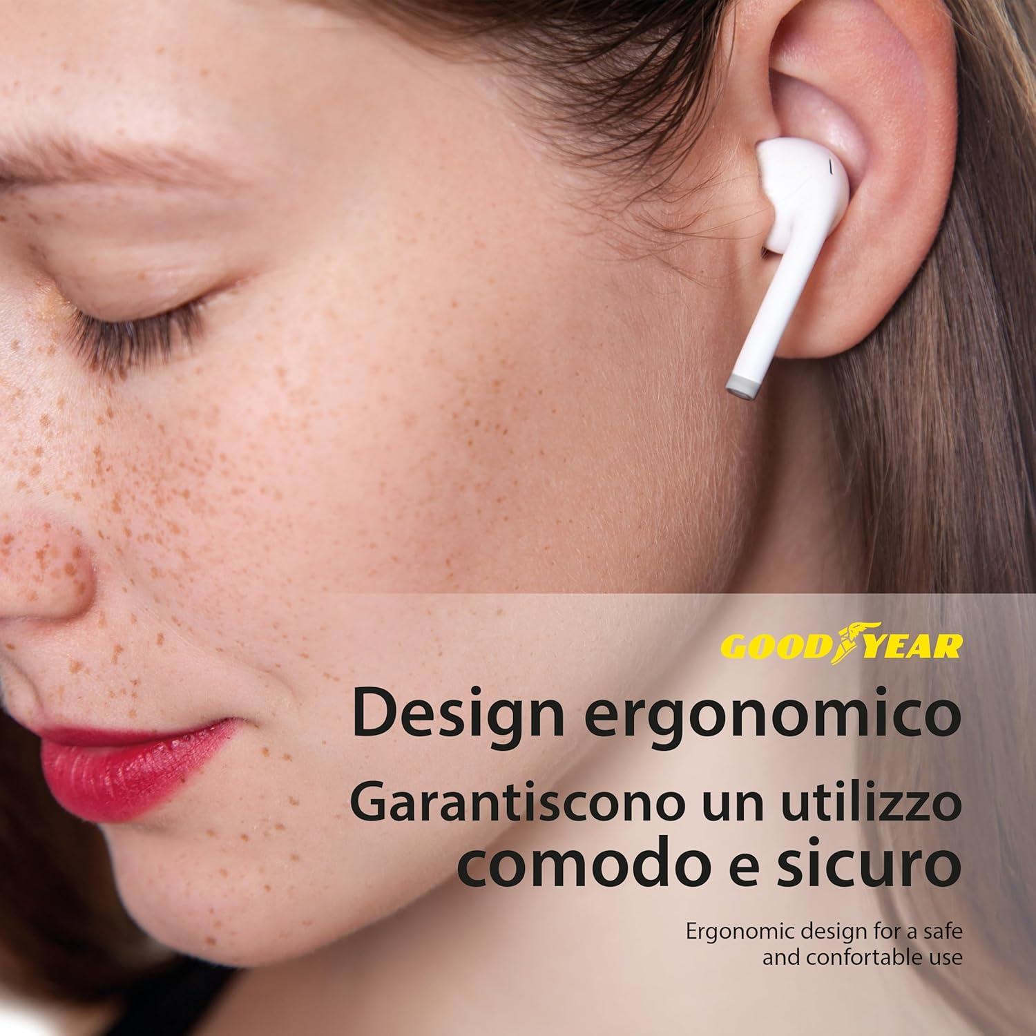 Goodyear Wireless Headphones with 60 Hours Charging Case, Bluetooth 5.3 Headphones, In-Ear, USB-C Charging Cable Included, True Wireless Stereo, Surround Sound, Microphone and Touch Controls