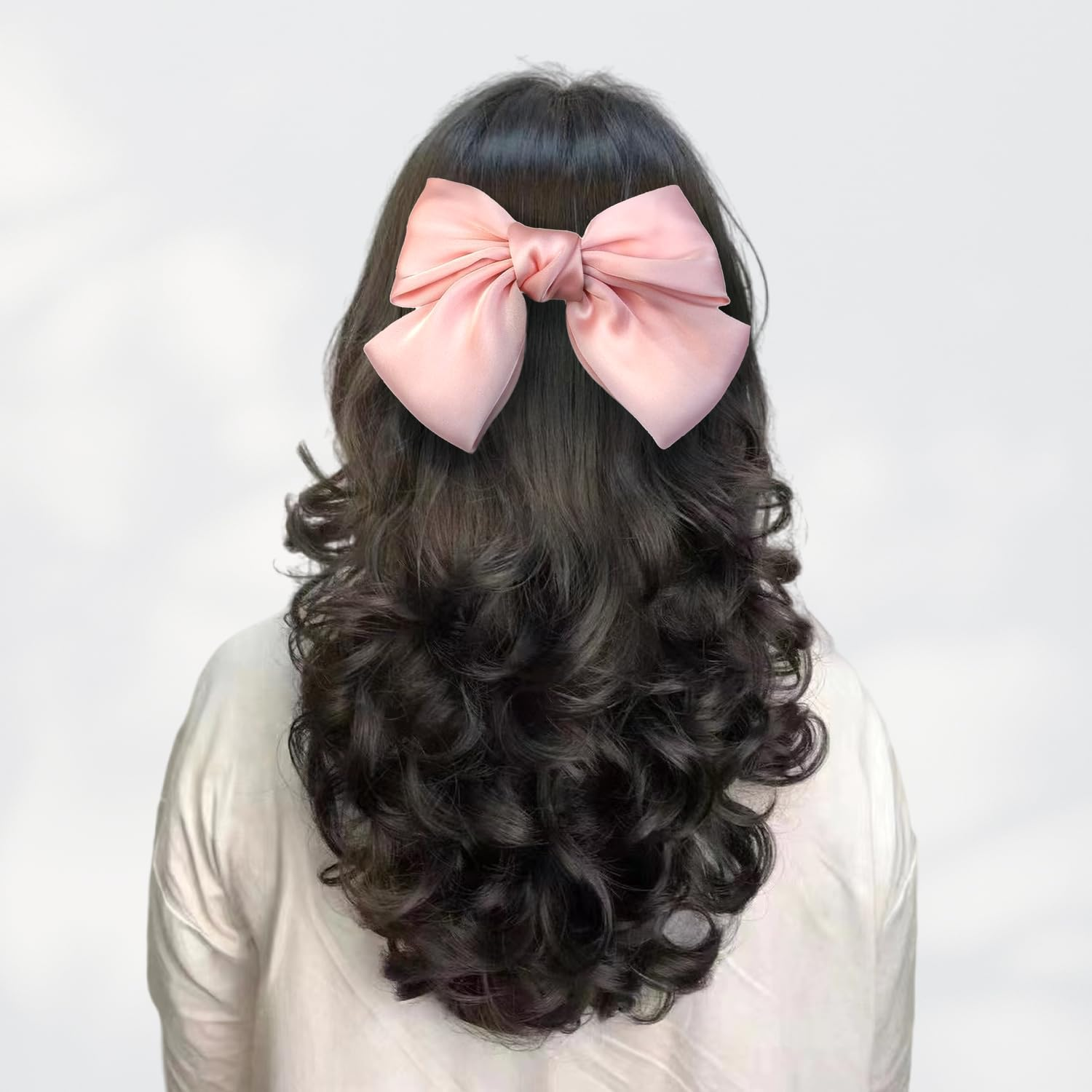 4 Pack Satin Bow Tie Hair Clips (Red, Blue, Black, Pink) - Duck Bill Hair Clip - Elegant Hair Accessories for Girls