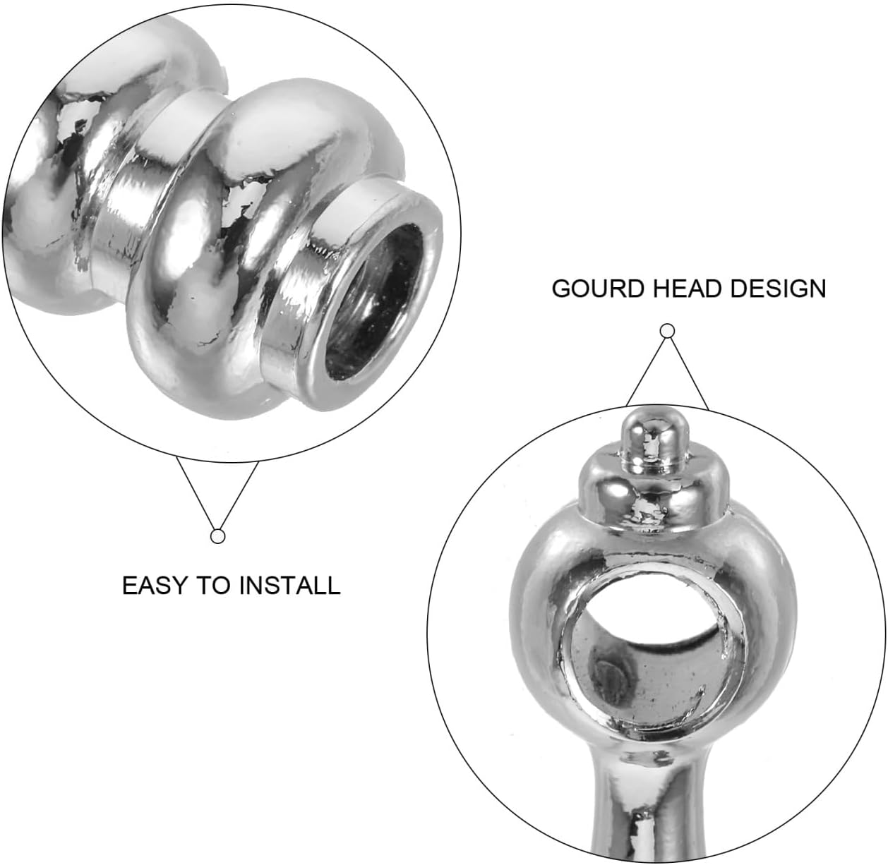 TEHAUX Multi-Functional Glass Railing Post End Caps 4Mm Hole Diameter Zinc Alloy Furniture Connectors for Cabinets Serving Carts Decorative Spindle Hardware Accessories