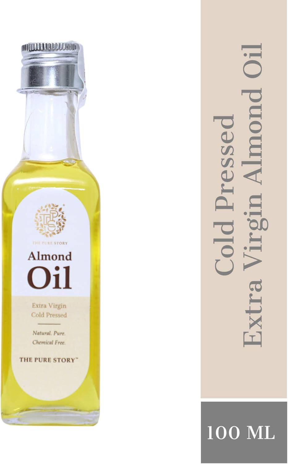 The Pure Story 100% Pure Cold Pressed Sweet Almond Oil for Hair, Skin, Face Care & Massage 100Ml image number 4