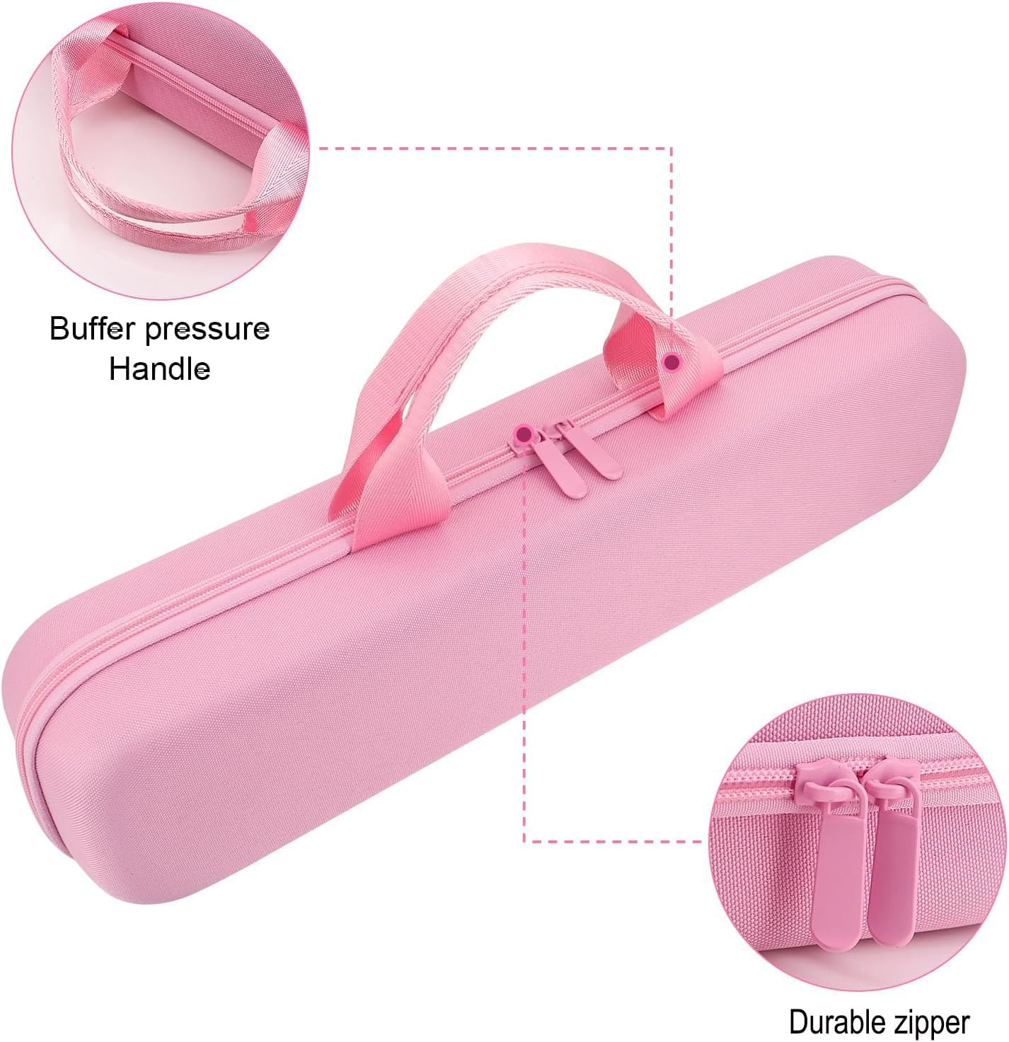 Buwico Hard Travel Case for Dyson Airstrait Straightener, Portable Storage Bag for Dyson Airstrait Straightener (Only Case, Pink) image number 4