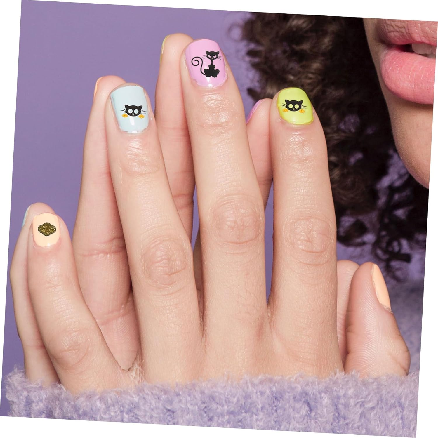 SOLUSTRE 16Pcs Simulation Nail Decals Self-Adhesive Adorable Animal Pattern Nail Art Stickers for DIY Home Party Use image number 5