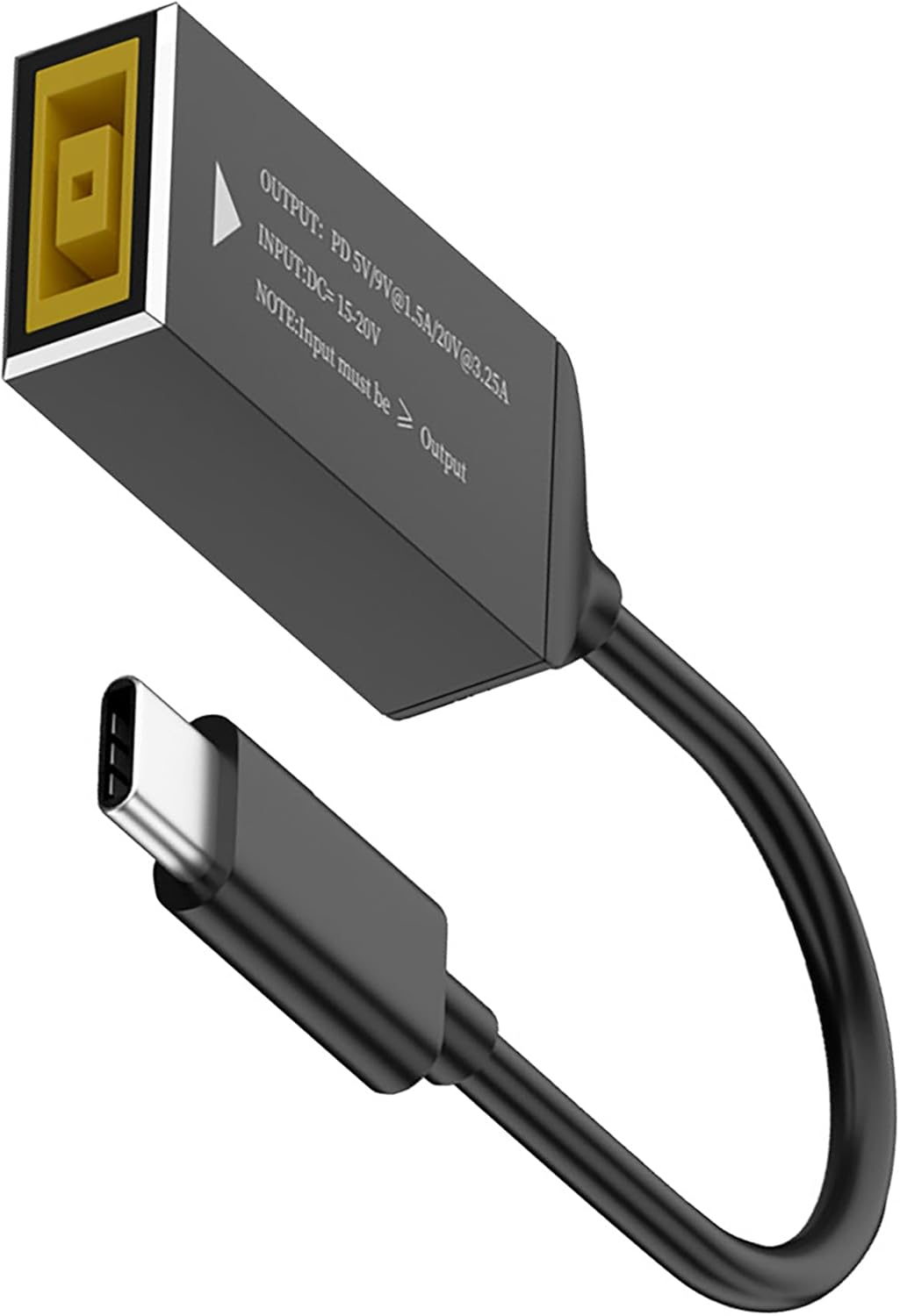 Tunghey DC Slim Tip Female Input to USB C PD Male Power Charging Cable,For Thinkpad Rectangle Mouth Power Adaptor to USB Type-C PD Output 5V/9V/20V.Used to Charge Laptops. image number 3