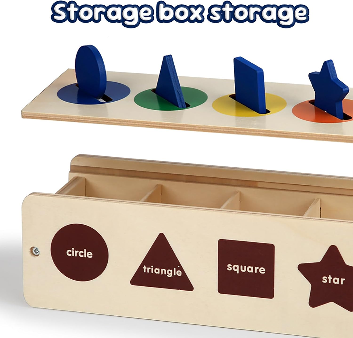 Montessori Wooden Sorting & Matching Toy for Toddlers, Baby Toy 12+ Months, Colour & Shape Learning Educational Game for Kids Age 2 3 4 5, Sensory Presents for Boys and Girls image number 4