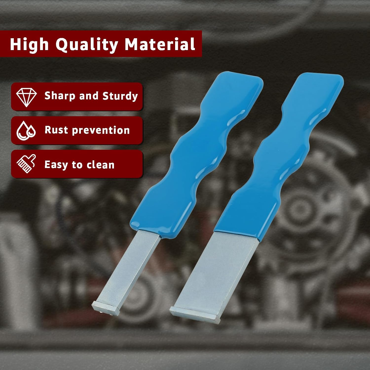 ITEQ 2 PCS Carbide Scraper Set, Carbon Steel Super Scraper Tip, Remove Gasket, Carbon, Rust and Metal Buildup, Clean Disc Brake Caliper Slides