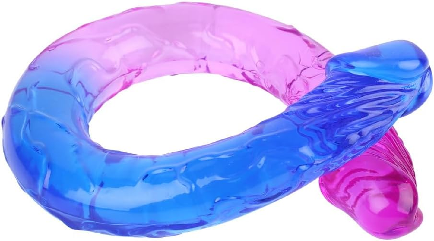 44Cm/17.32Inch Realistic Double Head Dildo Resistant Tool Comfortable Resistant Waterproof Flexible for Women Fitness - Purple & Blue Colour (Colorful) image number 3