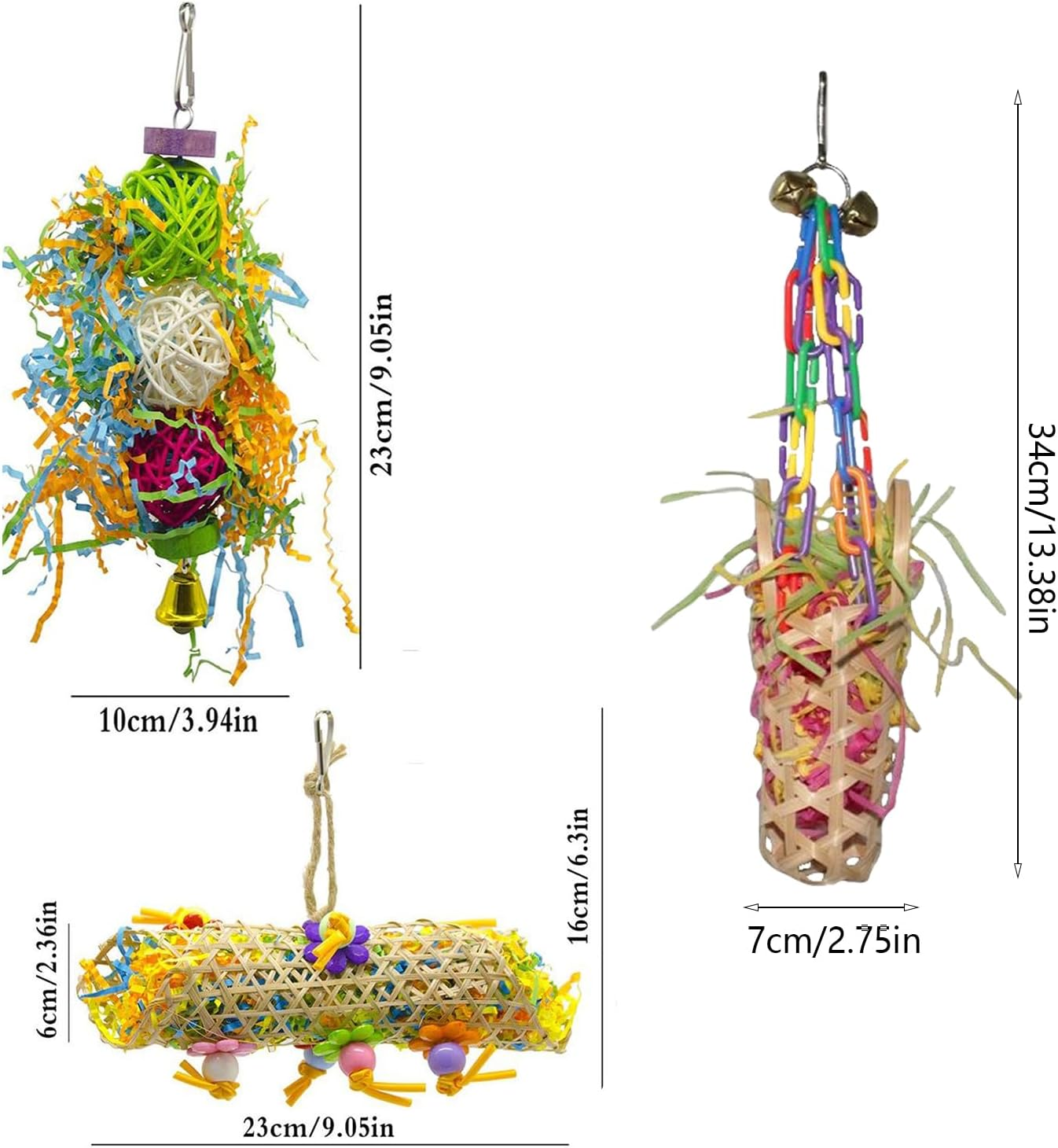 Nybhyjka Bird Foraging Toys | Cockatiel Foraging Toys, Supplies Colorful Chew Play Set for Cage Climbing Perches Hangers Lovebirds Daily Training inside Home Holidays image number 6