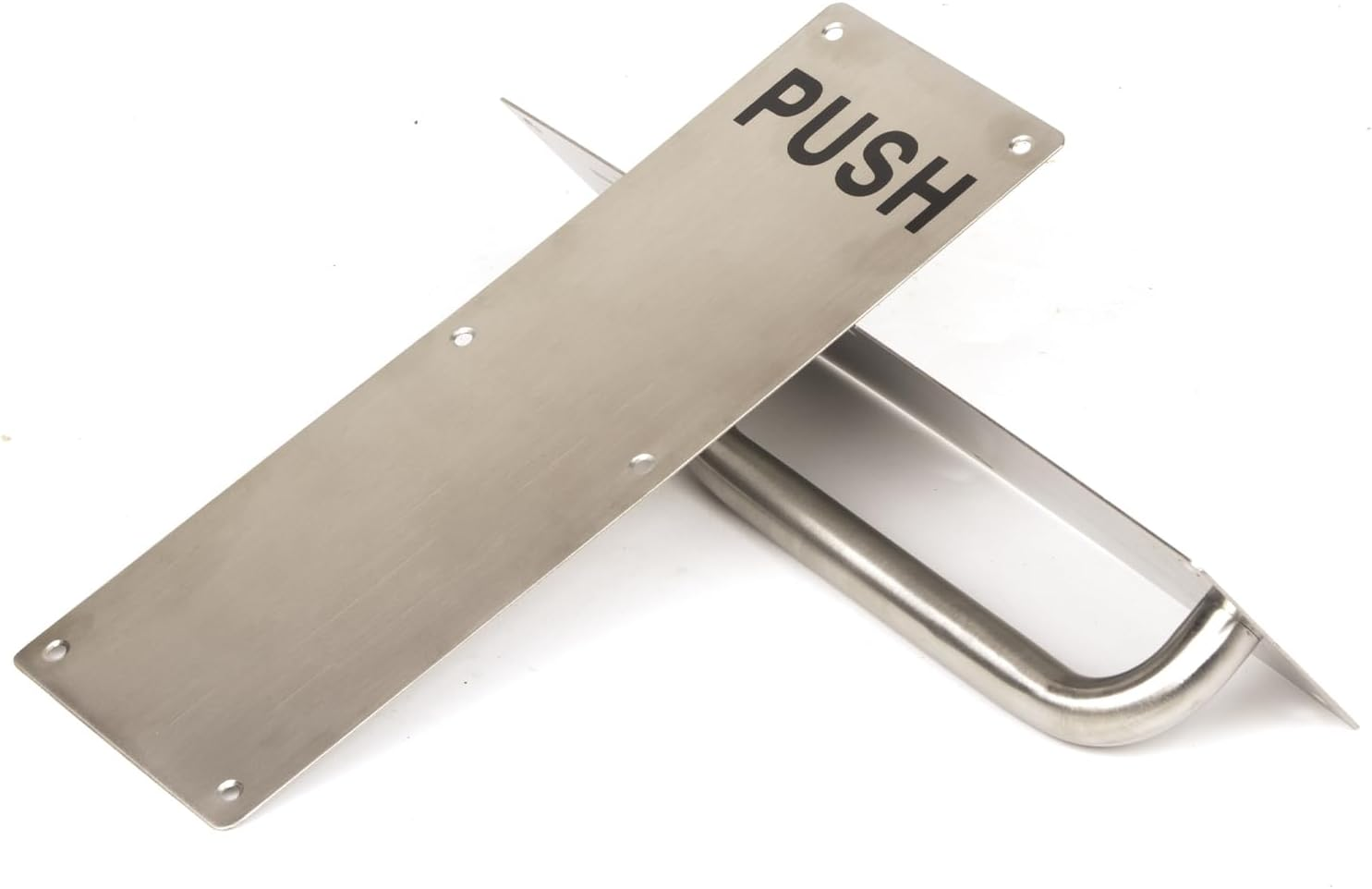 304 Stainless Steel Commercial Door Pull Push Handle Plate Set for Bathrooms, Stairwell Fire Doors Etc image number 5