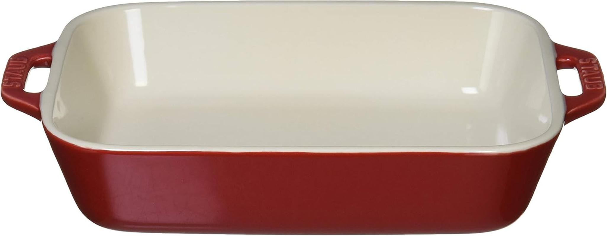 Staub Dish 40508-590 Rectangular Dish, Cherry 10.6 X 7.9 Inches (27 X 20 Cm), Ceramic Au Gratin Dish, Oven Safe and Microwave Safe image number 2
