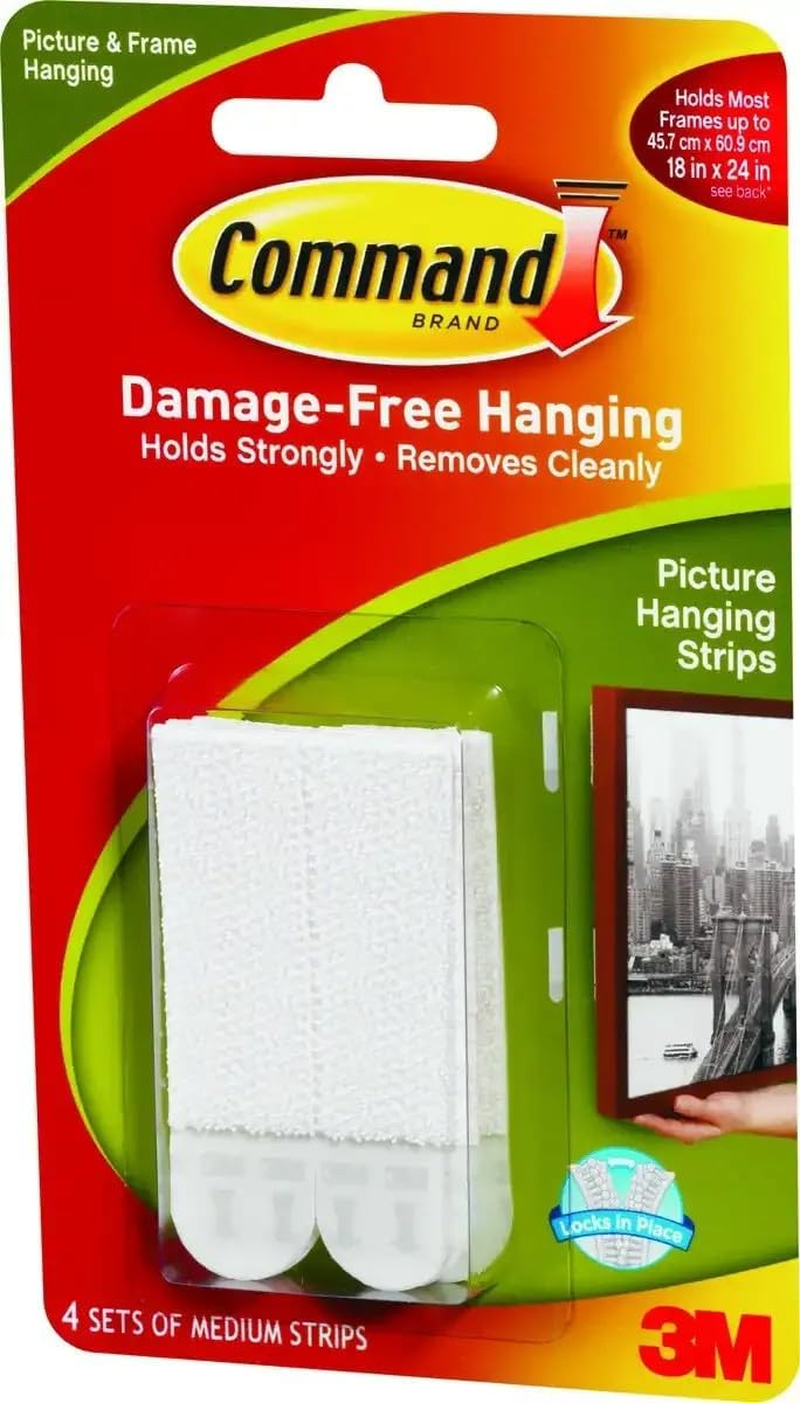 Command 17201 Picture Hanging Strip, Medium, White (Pack of 4) image number 1