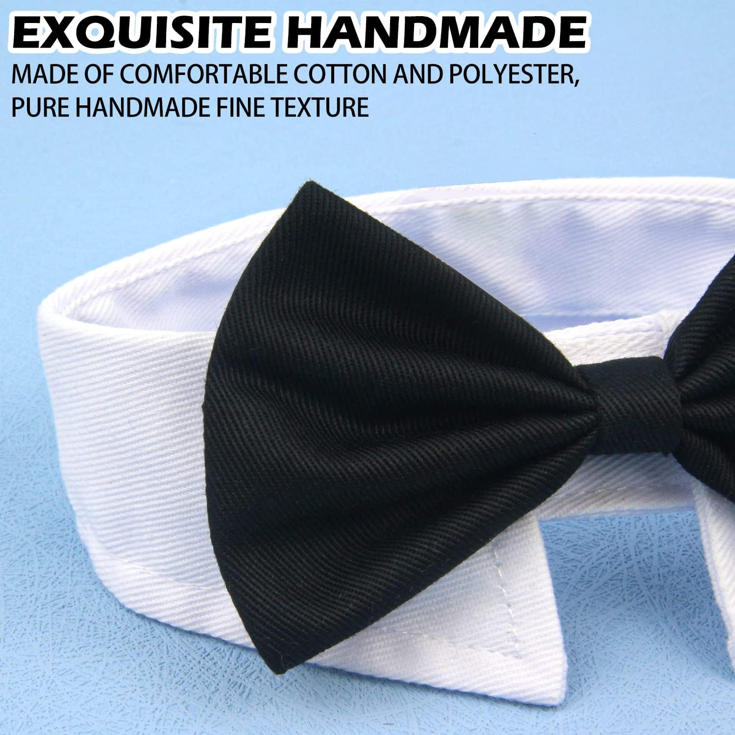 BOROLA Bow Tie Pets Dog Cat Adjustable Formal Collar Neck Tie Tuxedo (Black-S) image number 1