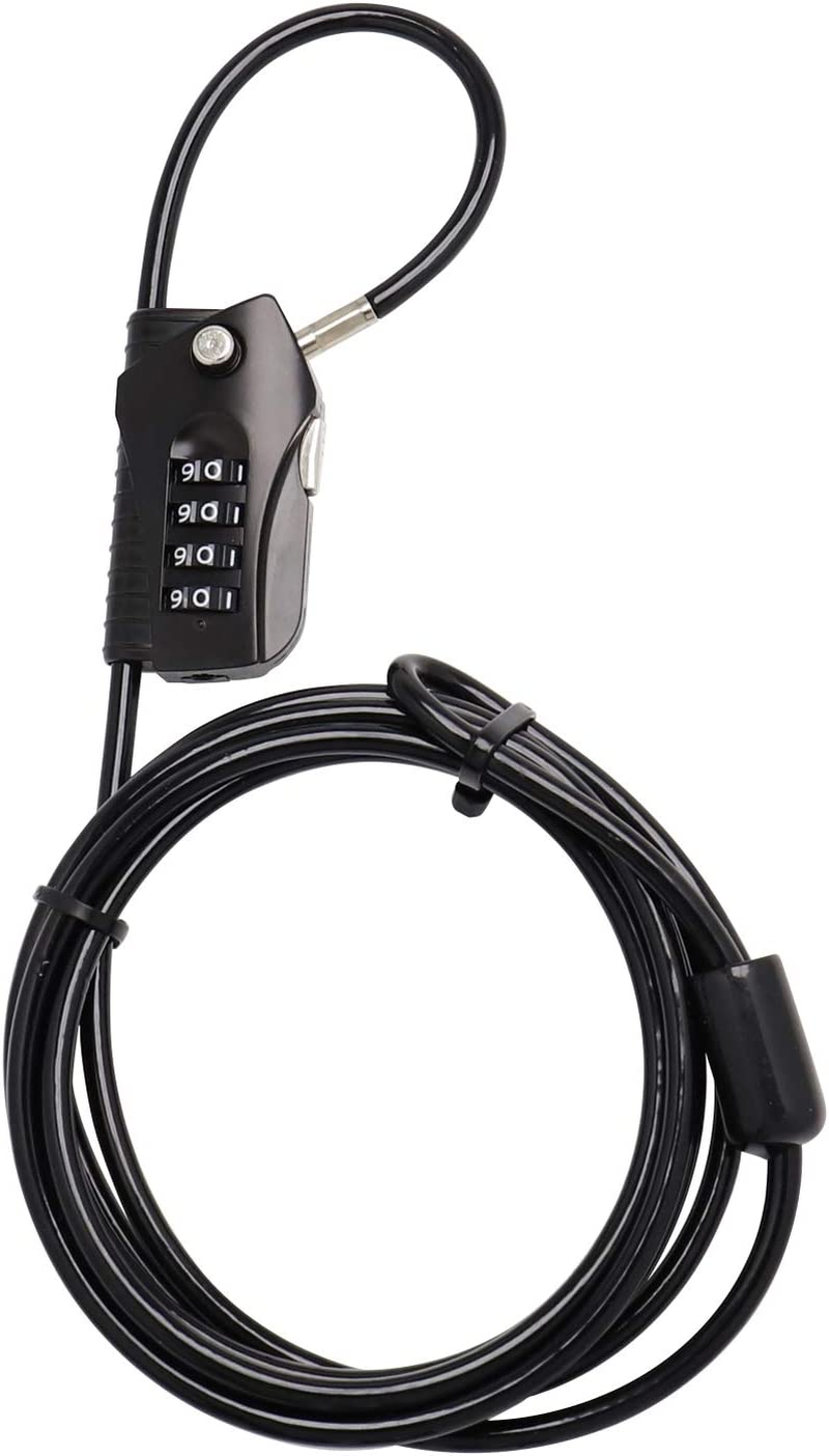 Bosvision 4-Digit Combination Padlock with Cable of 2 End Loops (Loop Cable Lock) for Bike, Ski, Camping, Garden, Warehouse and Factory image number 2