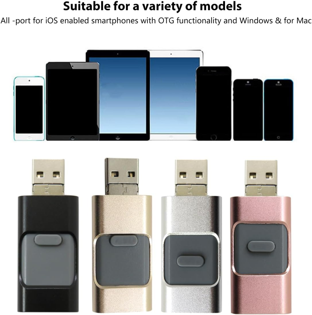 Weistiy 64GB USB 3.0 Flash Drive Thumb U Disk Storage Memory Stick for Iphone/Ipad/Pc/Android Smart Phone Photo Stick (Gold) - Gold image number 4