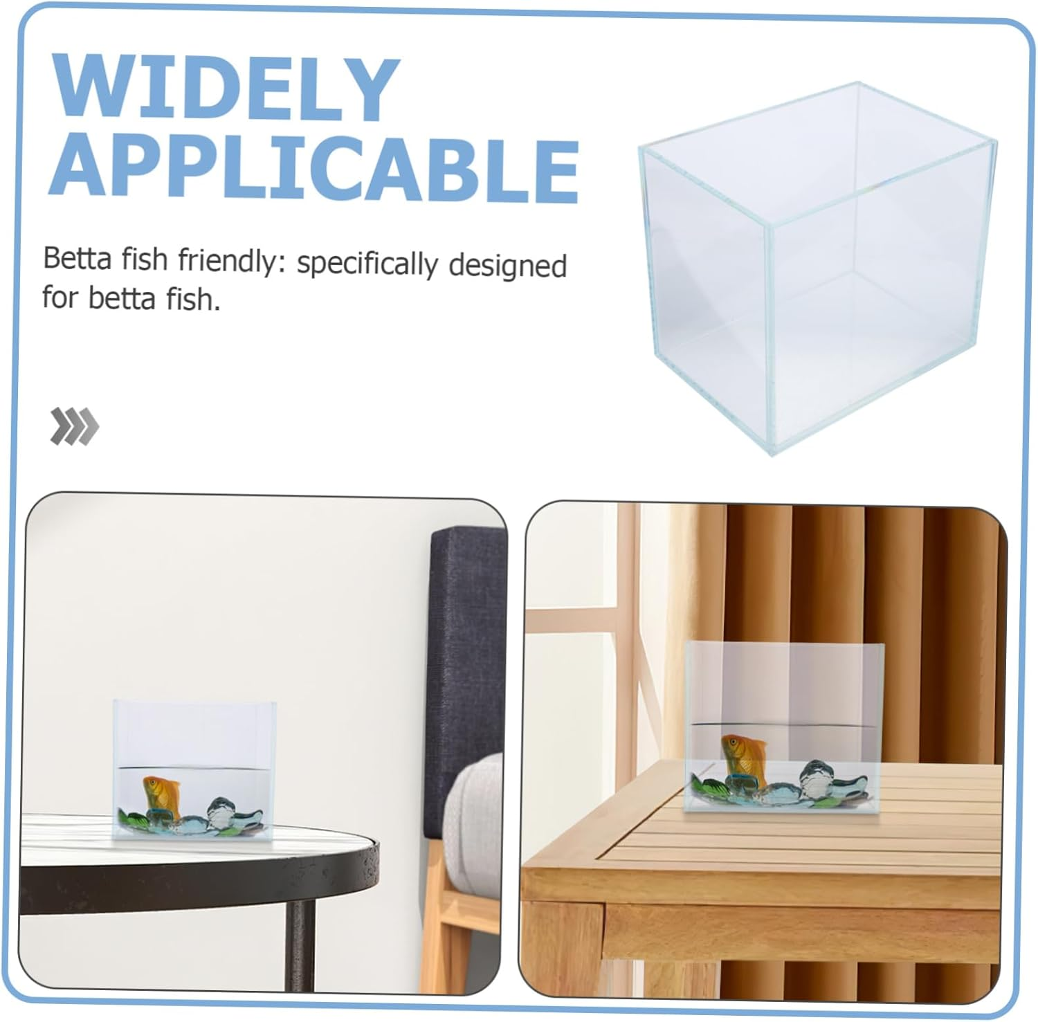 ERINGOGO Mini Glass Betta Fish Tank Transparent Desktop Aquarium Compact Space Saving Design Easy Maintenance Clear Viewing for Office Home Aquatic Pets image number 6