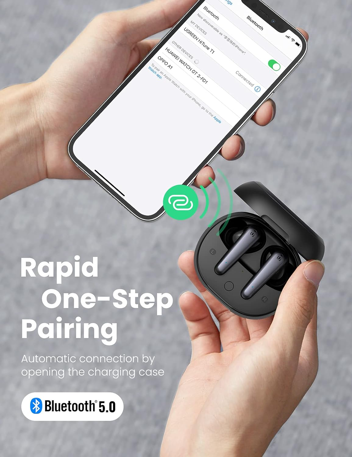 Ugreen Hitune T1 Wireless Earbuds, Black image number 1