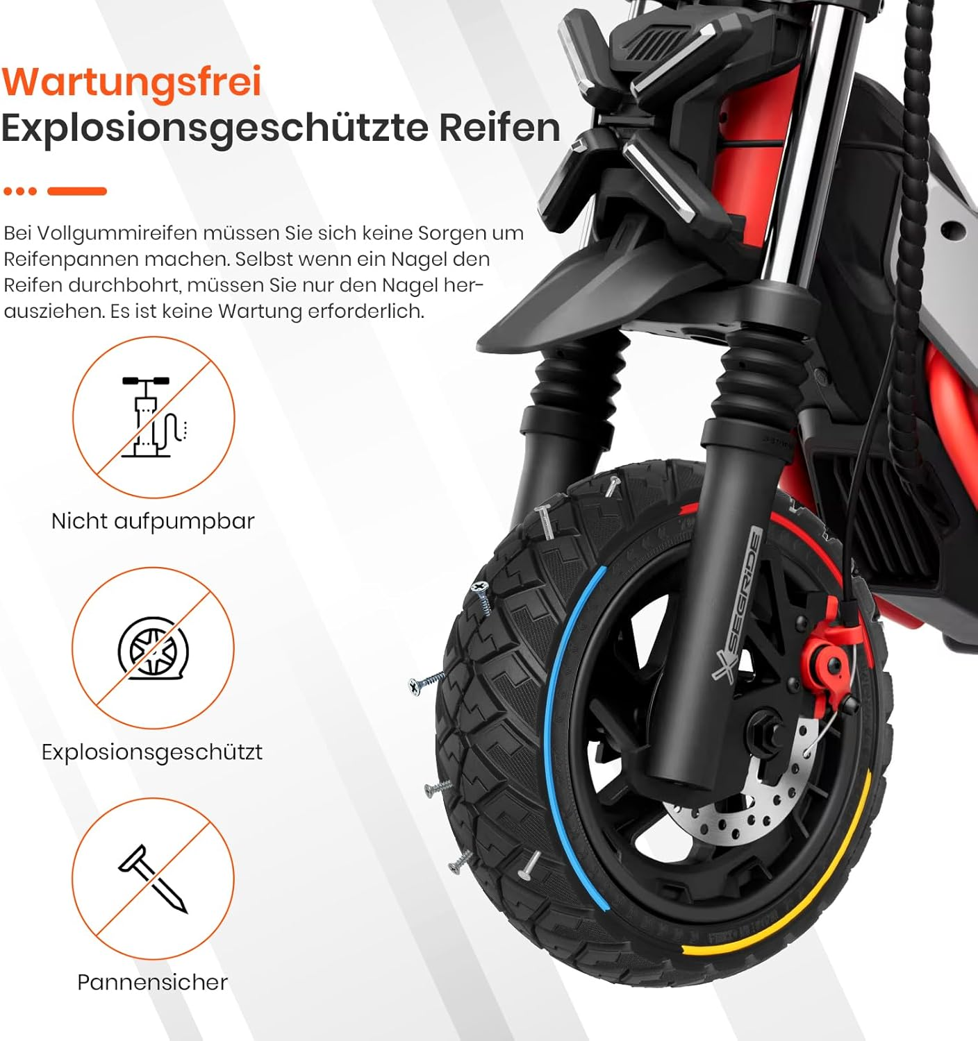 70/60-7.5 Electric Scooter Full Tyre for Segway Ninebot G3/ZT3/ZT3 Pro Scooter, 2 Pieces image number 5