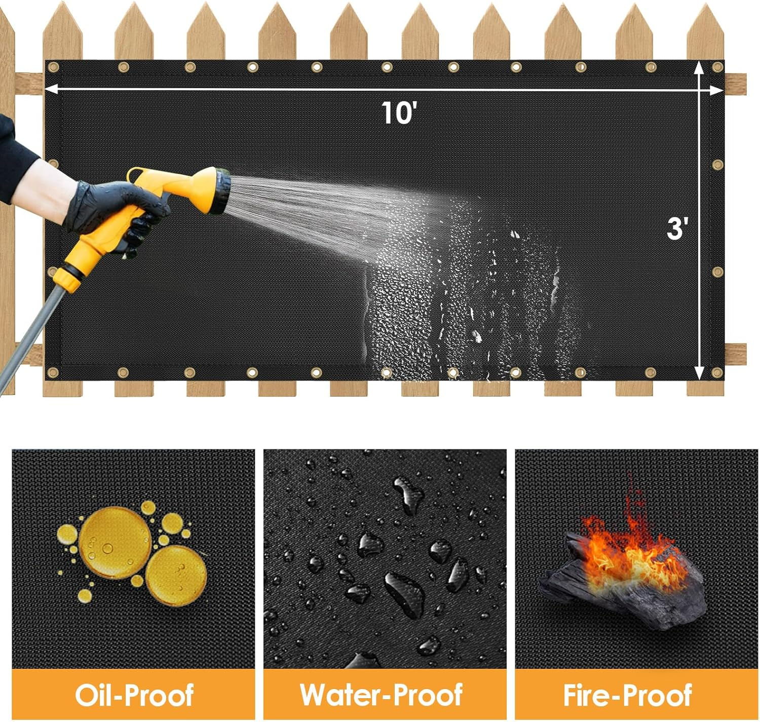 Fireproof Heat Shield for Wall behind Grill, Protect Deck Fence from Grill Heat, 3'X10' image number 1
