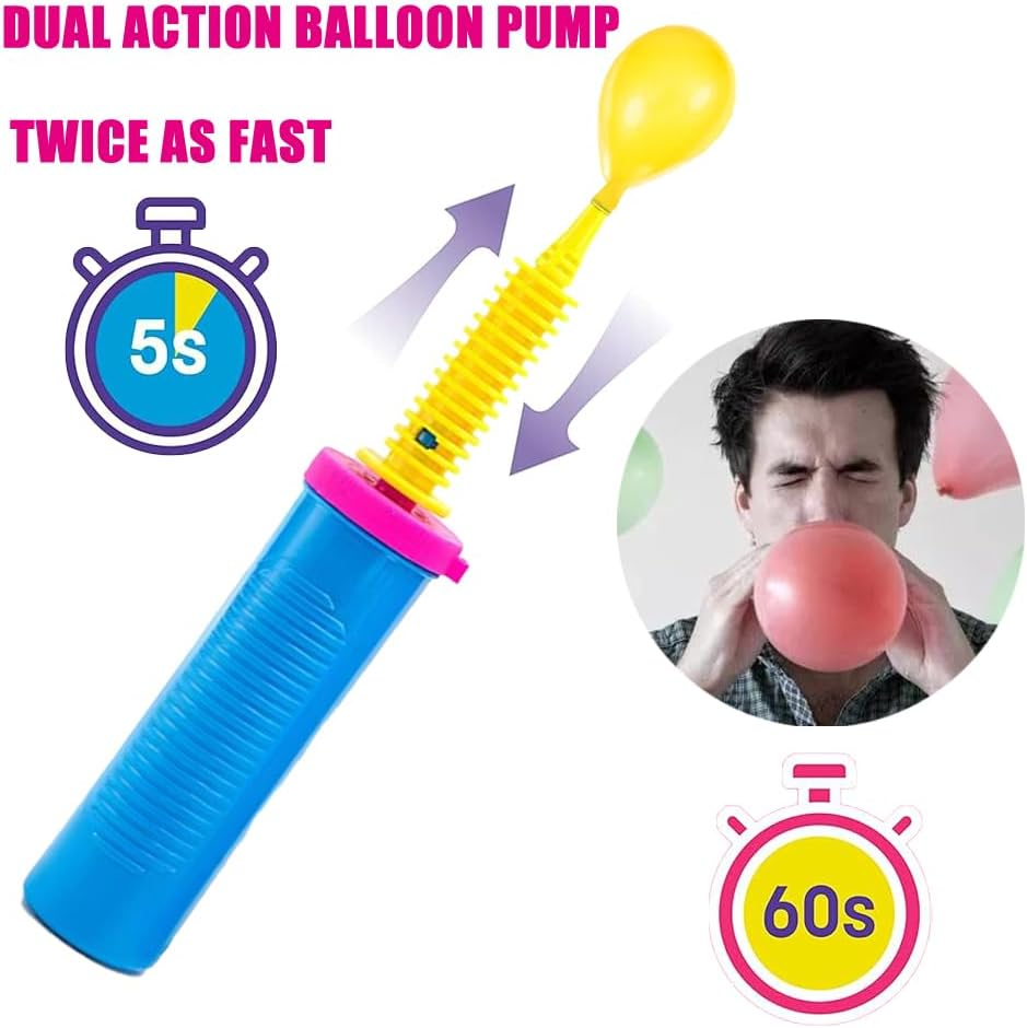 Balloon Pump Hand Held Two-Way Dual Action -Balloon Inflator Pump -Air Pump for Balloons image number 1