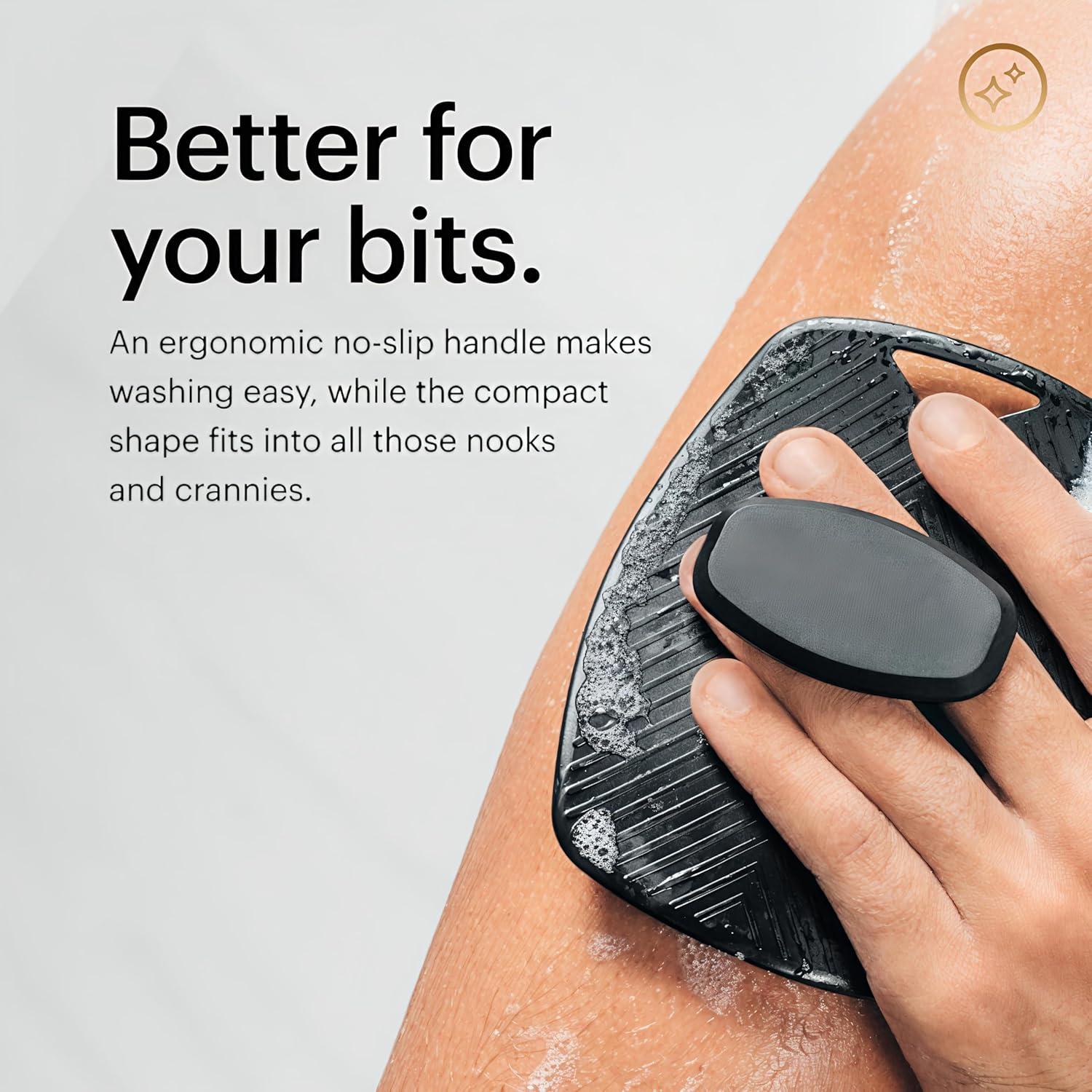 Fuitur 3 in 1 Silicone Scrubber Set Produce Rich Foam, Shower Brush with Hook,Anti-Slip Back Scrubber for Shower for Men Women Adult, Shower Bath Brus (Black)