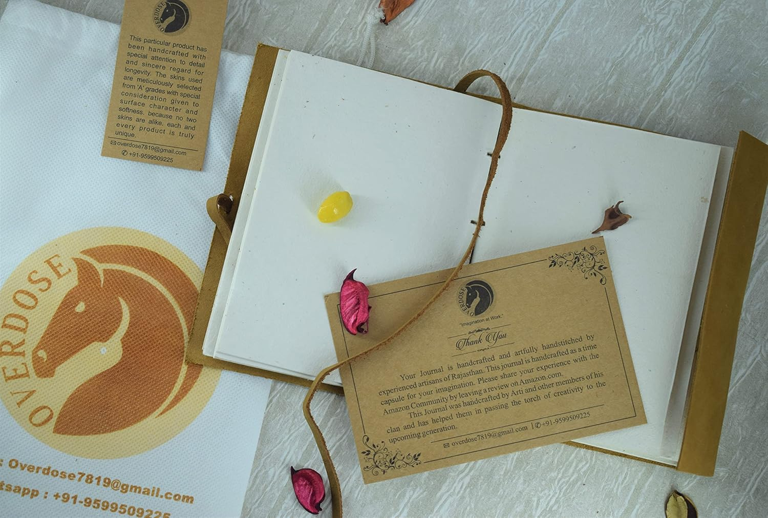 OVERDOSE Embossed Seven Stone Leather Journal - Handmade Antique Stone Diary Sketchbook Drawing Journal - Size 7 X 10 Inches | 17 X 25 Cm | A4 image number 5