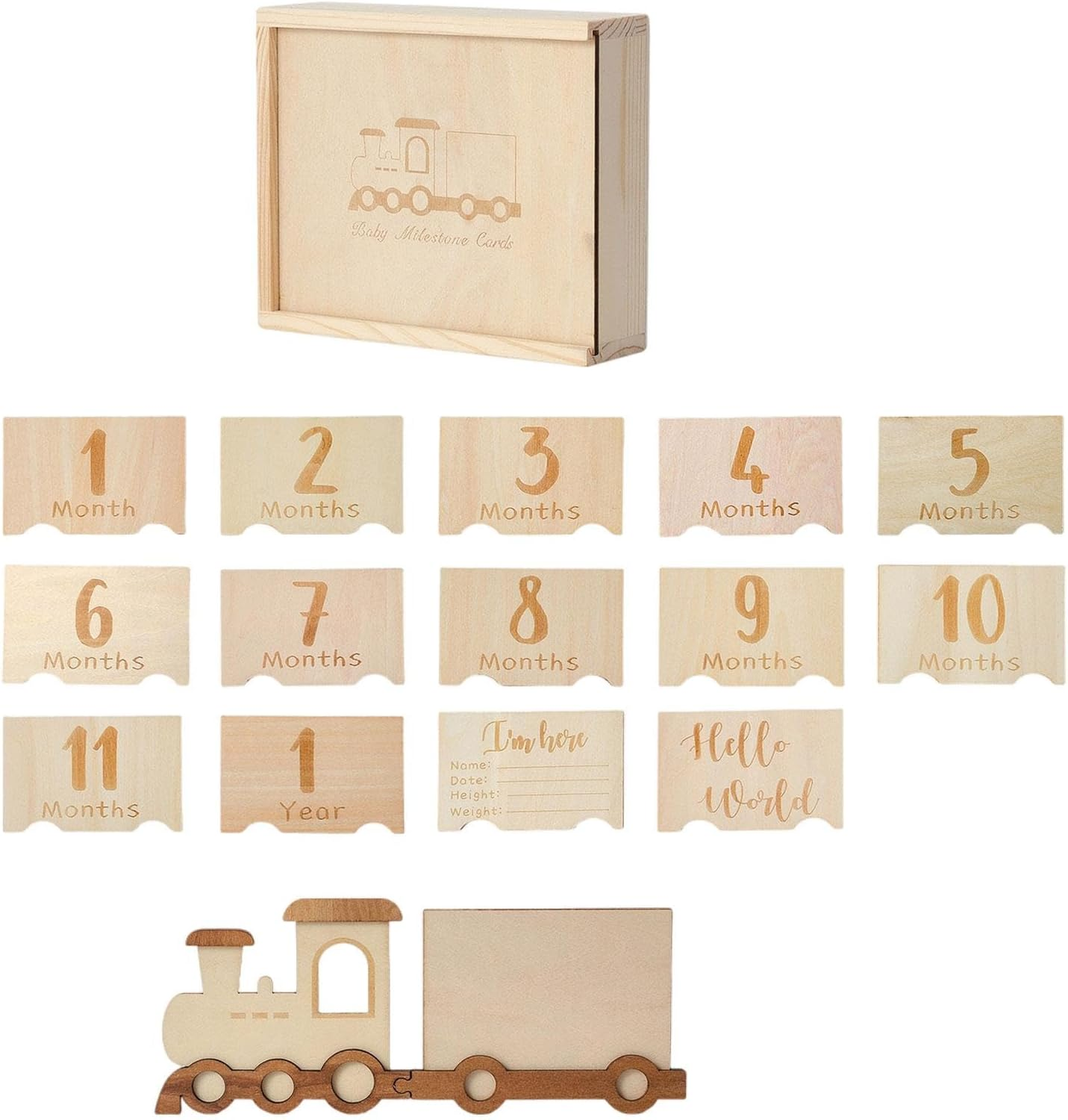 Wooden Baby Milestone Photo Frame for Baby Shower Week Month Year Keepsake image number 4