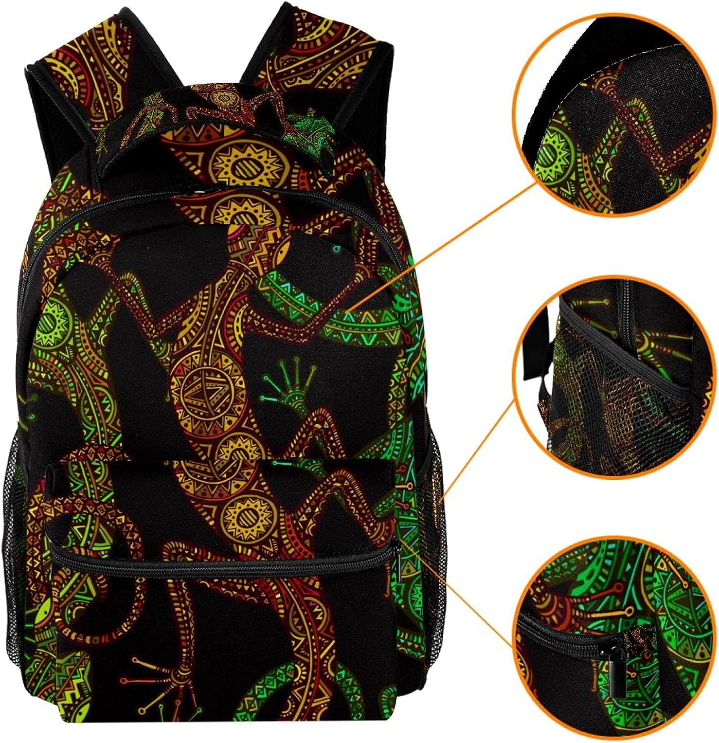 Lizard Skin Pattern Backpack Students Shoulder Bags Travel Bag College School Tote Backpacks image number 2