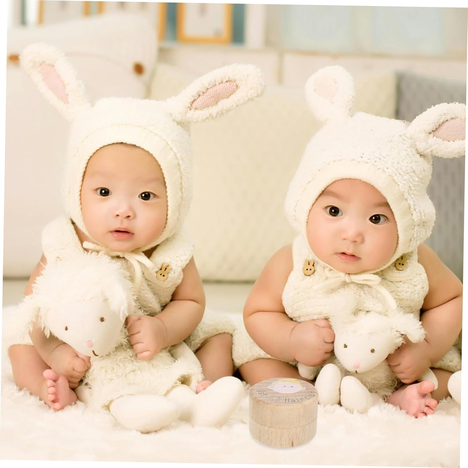 First Hair Keepsake Box Adorable Wooden Haircut Holder for Cherishing Memories for Showers Birthdays Versatile Storage for Treasures image number 2