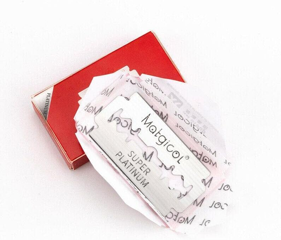 10-200 PCS Super Platinum Ultra Sharp Double Edge Cut Throat Barber Razor Blades- Precision Sharpness for Barbers & Home Shaving - Universal Compatibility image number 1
