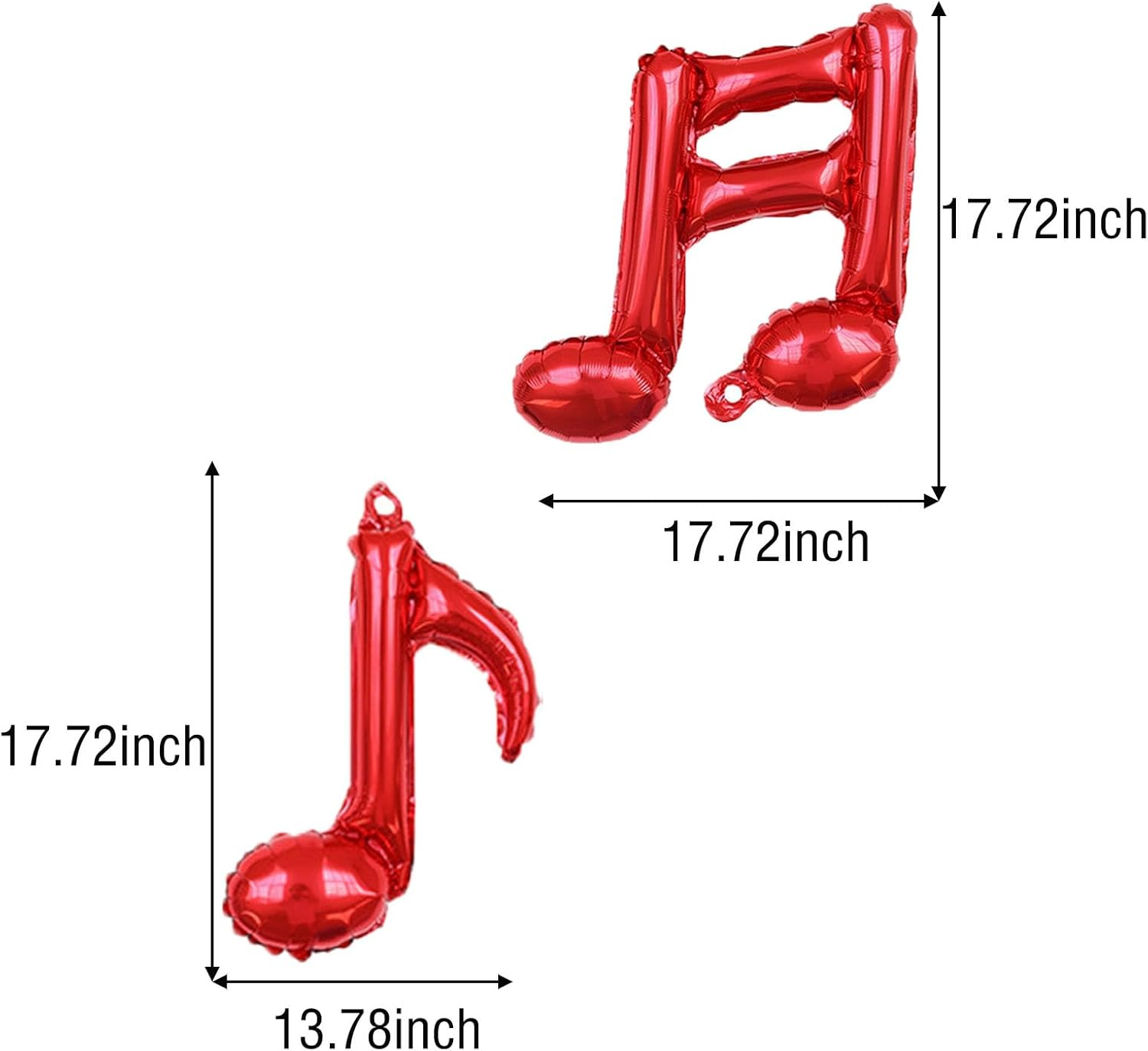 Music Note Foil Balloon Party Supplier Music Note Shaped Party Decorations for Birthday Baby Shower Anniversary Graduations Home Outdoor Music Themed Party (Red) image number 1