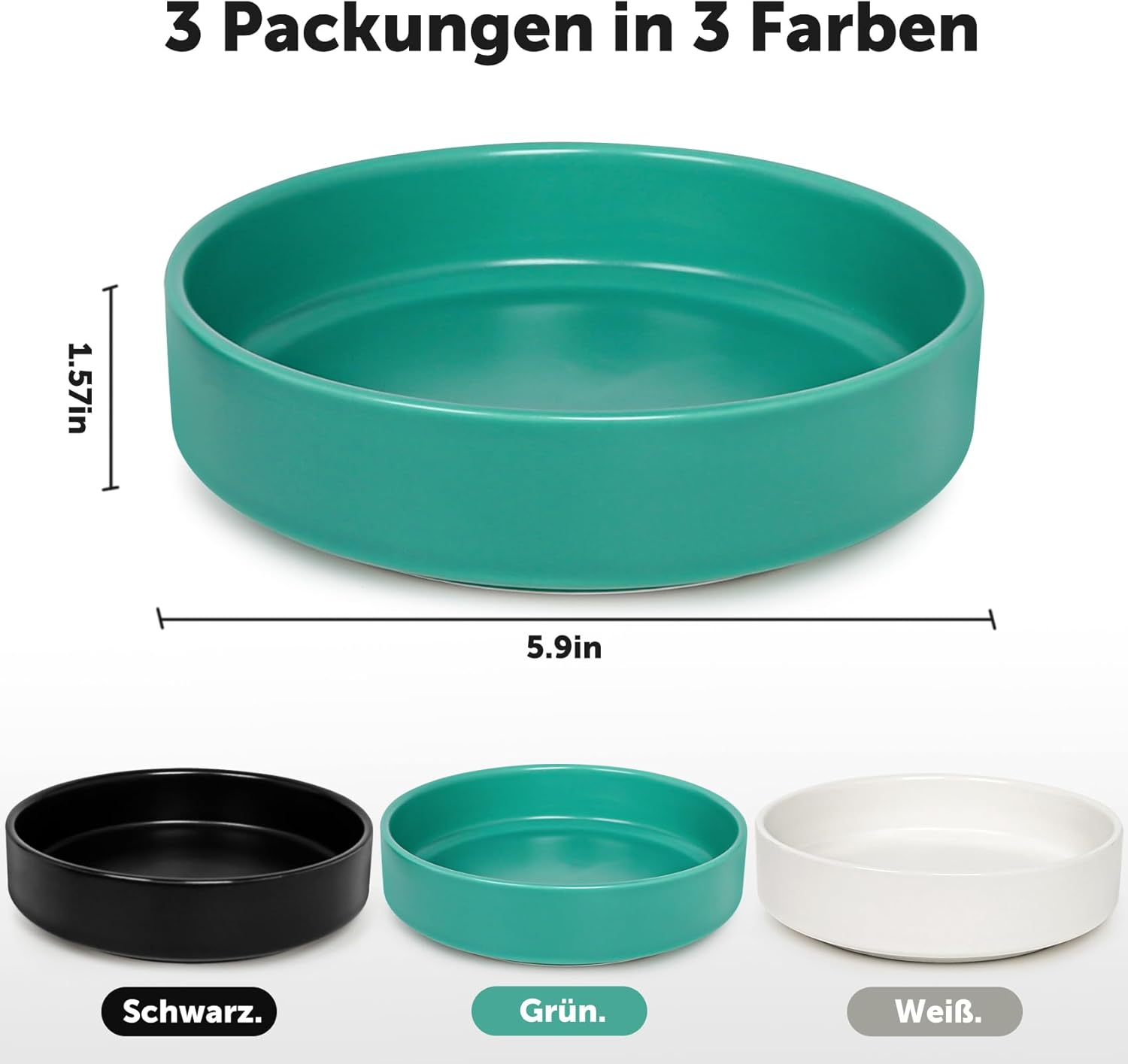 Ceramic Cat Bowl, Set of 3, Cat Feeding Bowl, Cat Food Bowl, Cat Food Bowl, Water Feeding Bowl, Cat Bowl Set to Relieve Whisker Fatigue image number 6