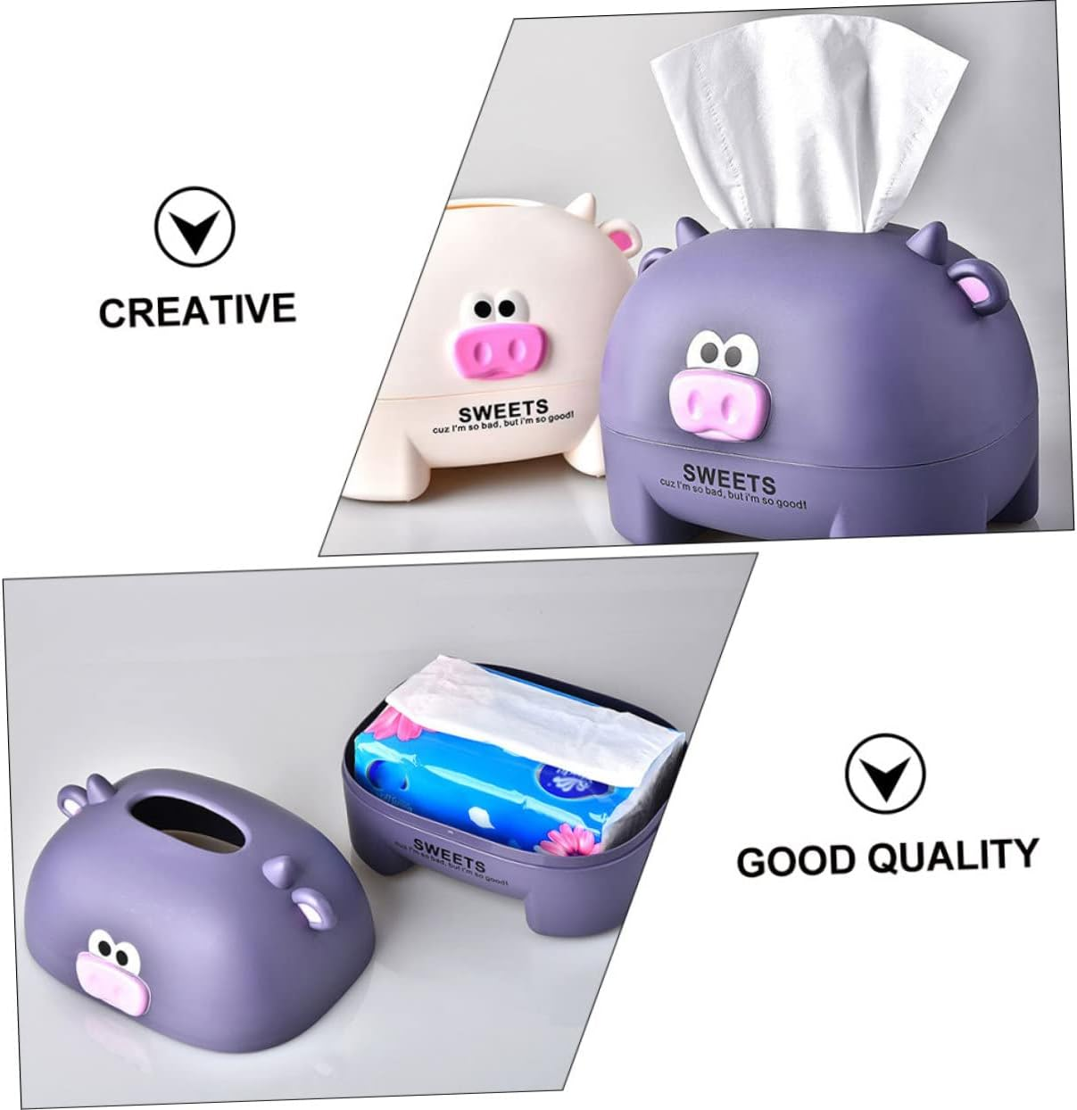 Cartoon Calf Tissue Holder Tissue Dispenser Box Easy Operation Container image number 4
