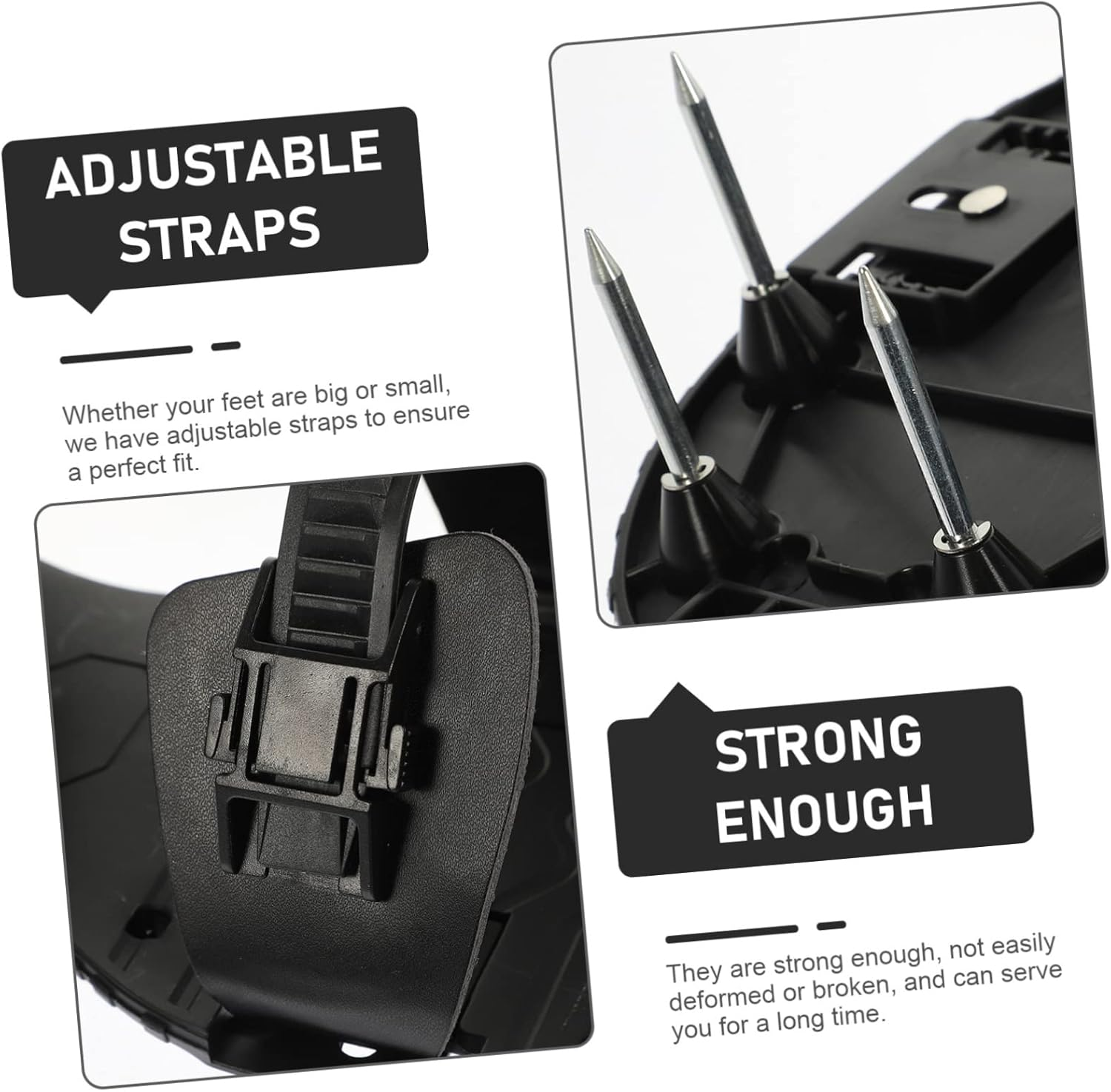 BCOATH Lawn Aerator Shoes Gardening Spike Sandals for Grass Aeration Adjustable Straps Black Pu Leather Aerator Tool for Backyard and Garden Soil Oxygenation image number 2