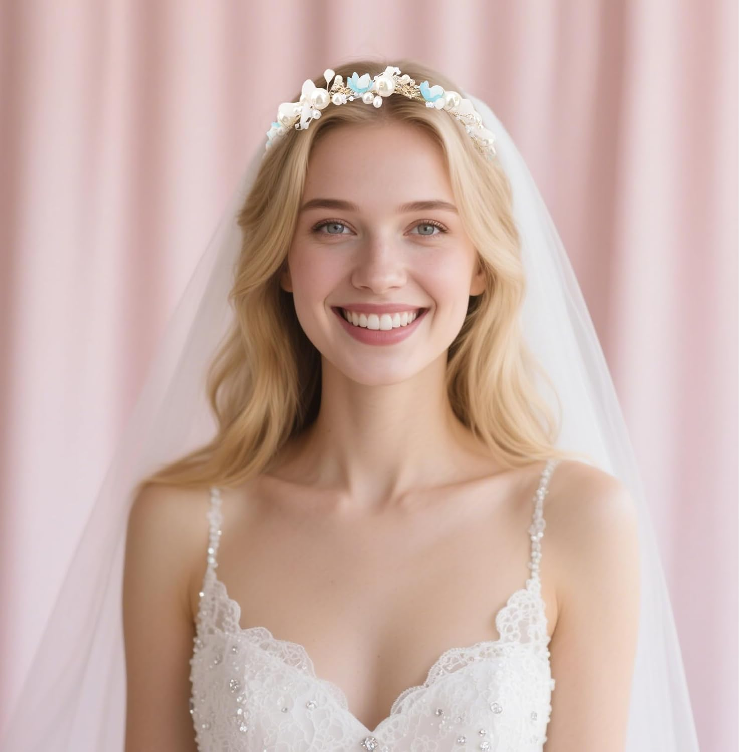 Pruadeor Pearl Rhinestone Bridal Hair Accessories - Rhinestone Hair Bands for Women, Luxurious for Wedding & Party image number 1