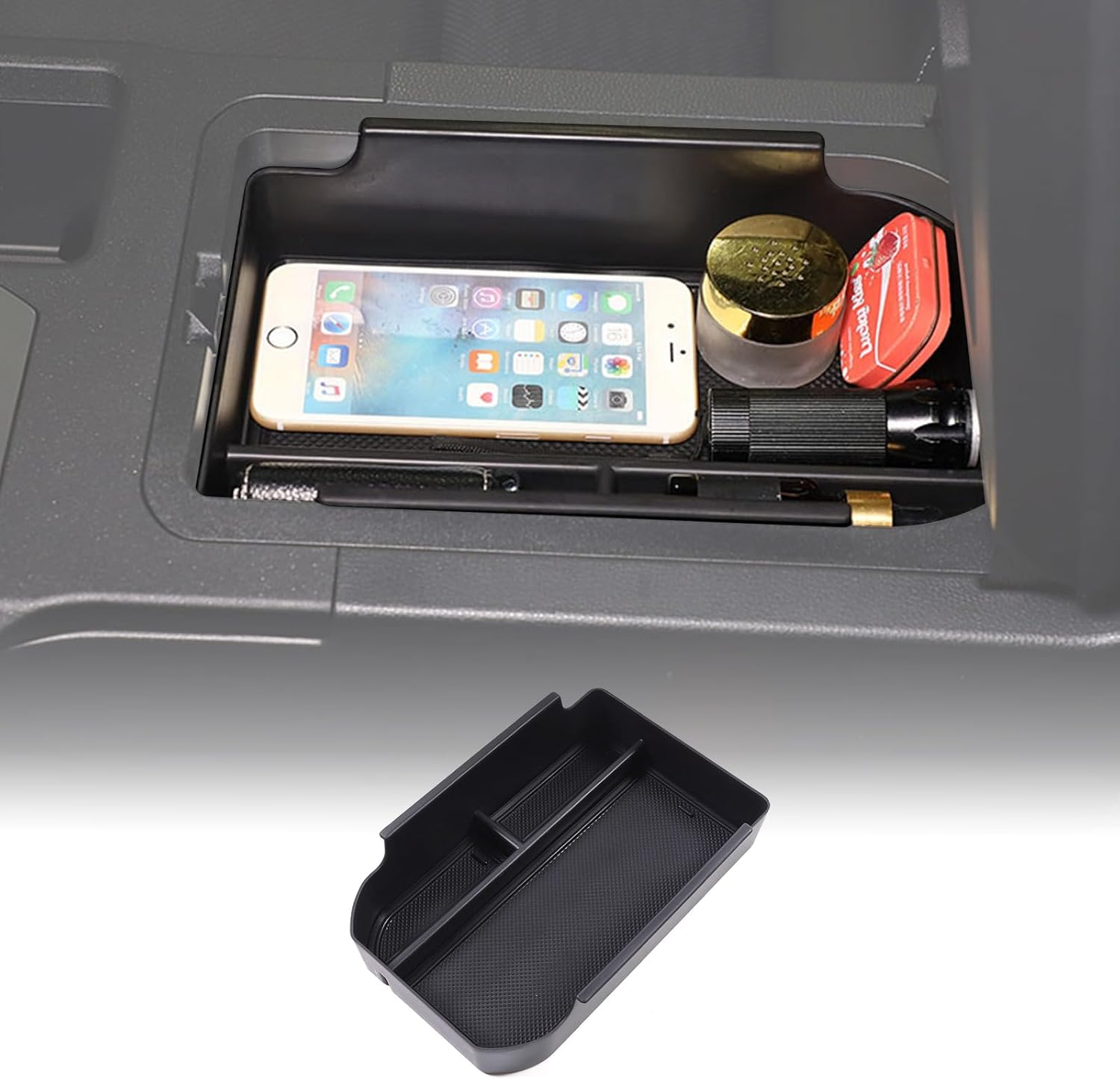 Yinaniutos Center Console Organizer Compatible with Toyota Land Cruiser 250 Prado J250 LC250 2024 2025, Armrest Storage Box Insert Tray with Non-Slip Mat image number 3