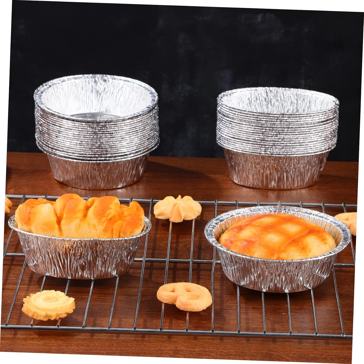 40Pcs Aluminum Foil Pie Pans - round and Oval Disposable Baking Dishes for Pies Tarts and Desserts - Ideal for Parties and Freezing image number 1