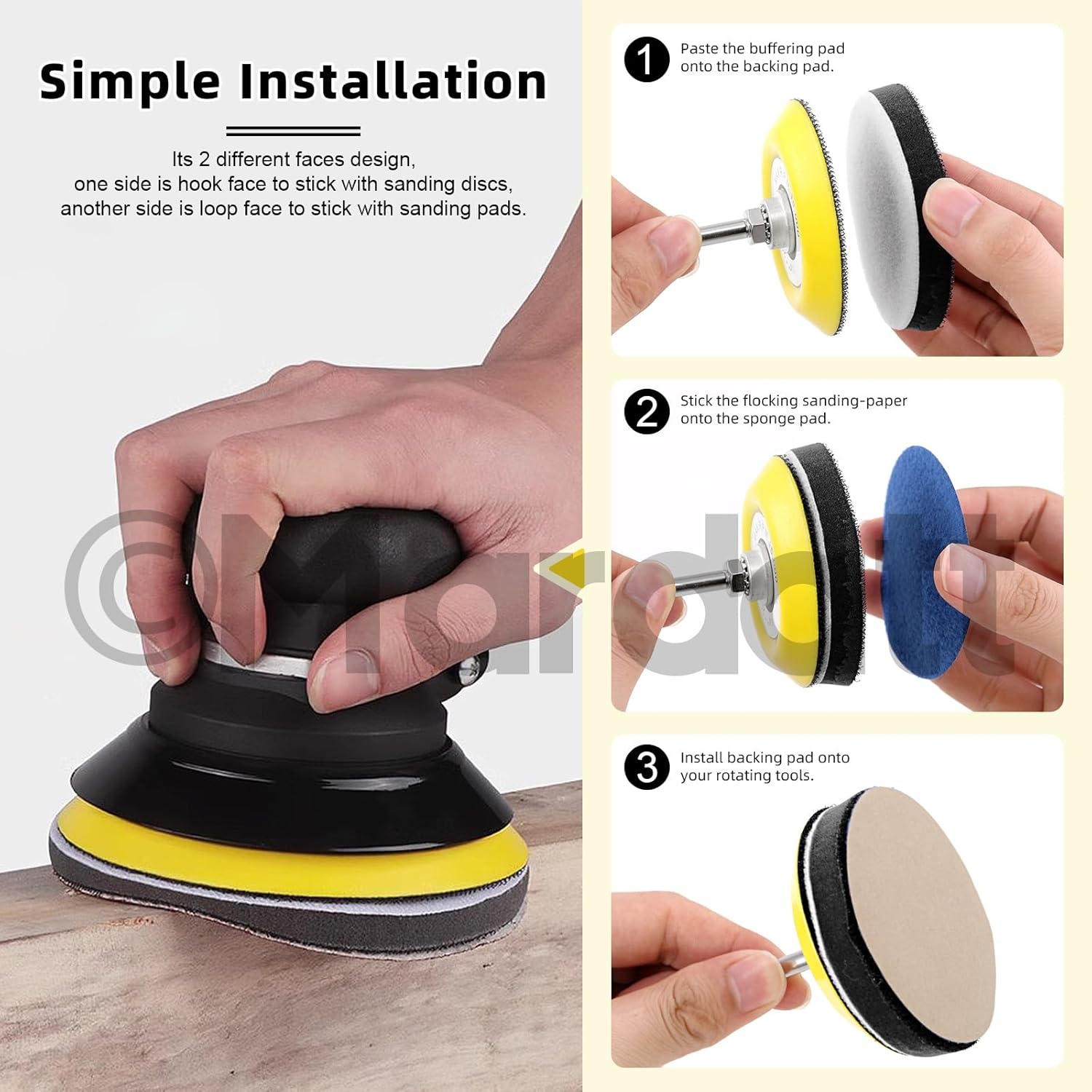 5Pc 3" Foam Buffering Pad Soft Density Interface Pad Hook & Loop Protection Cushion Sponge Buffering Backing Pad Polishing Pad for Uniform Sanding image number 5