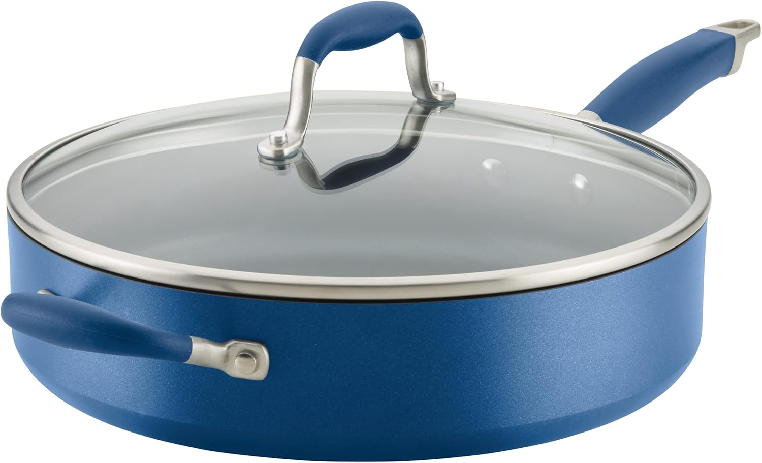 Anolon Advanced Home Non Stick 30Cm/4.98L Covered Saute Pan with Helper Handle, Frying Pan, Pots and Pans, Oven Safe, Onyx with Lid