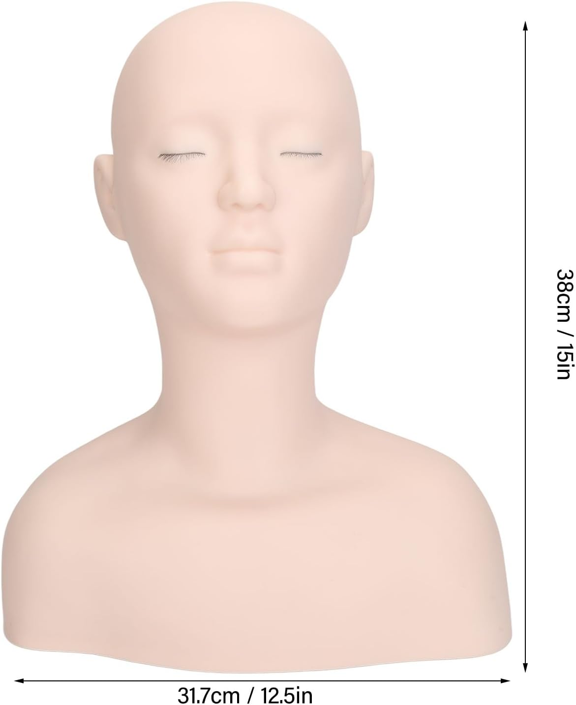 Cosmetic Mannequin Head Shoulder Elasticity Eyelash Skincare Practice Sample PVC Soft Rubber Chemical Fibre Half Body Makeup Display Training Tool image number 1