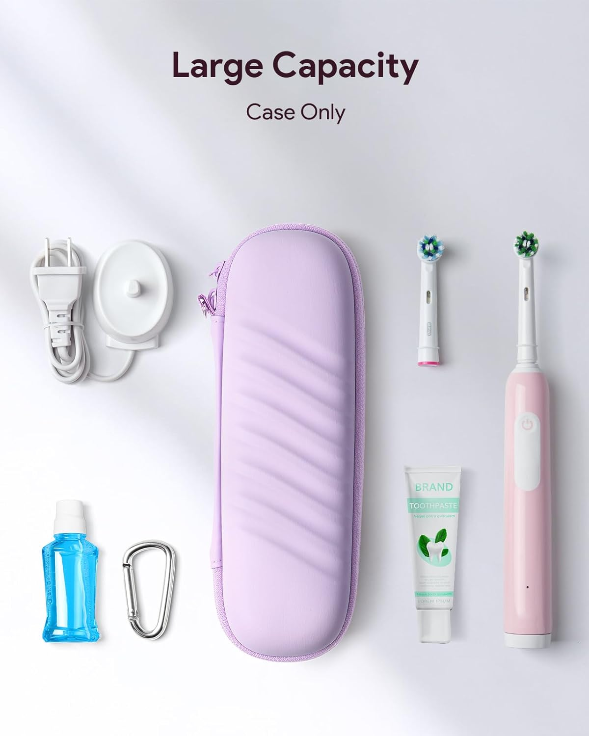 SQERO Electric Toothbrush Case for Oral-B Pro/Io/Philips Sonicare, Waterproof Traveling Toothbrush Storage Bag with Mesh Pocket Covers Protection image number 5
