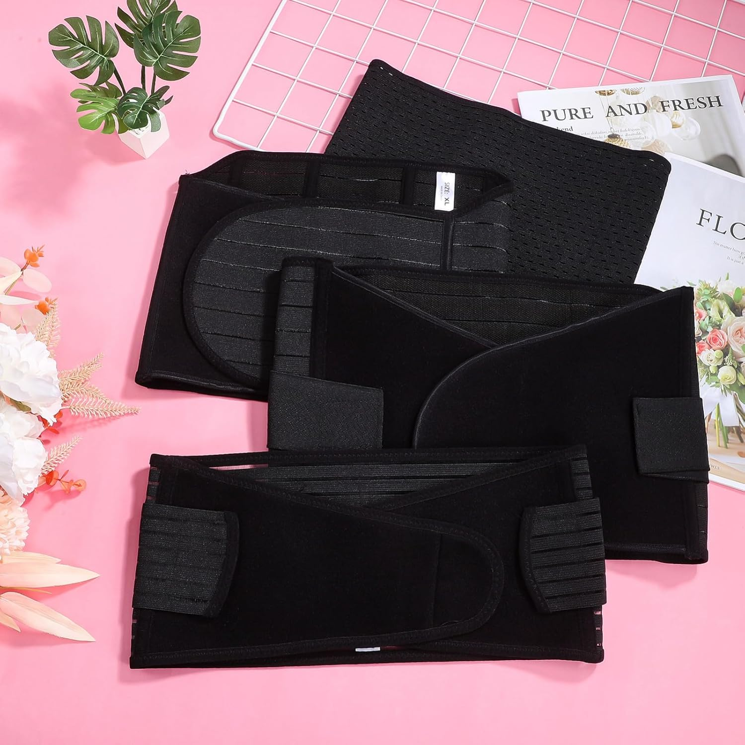 Totority Postpartum Belly Band Waist Trainer for after Birth Comfortable Compression Wraps for Abdominal Support for Mothers image number 2